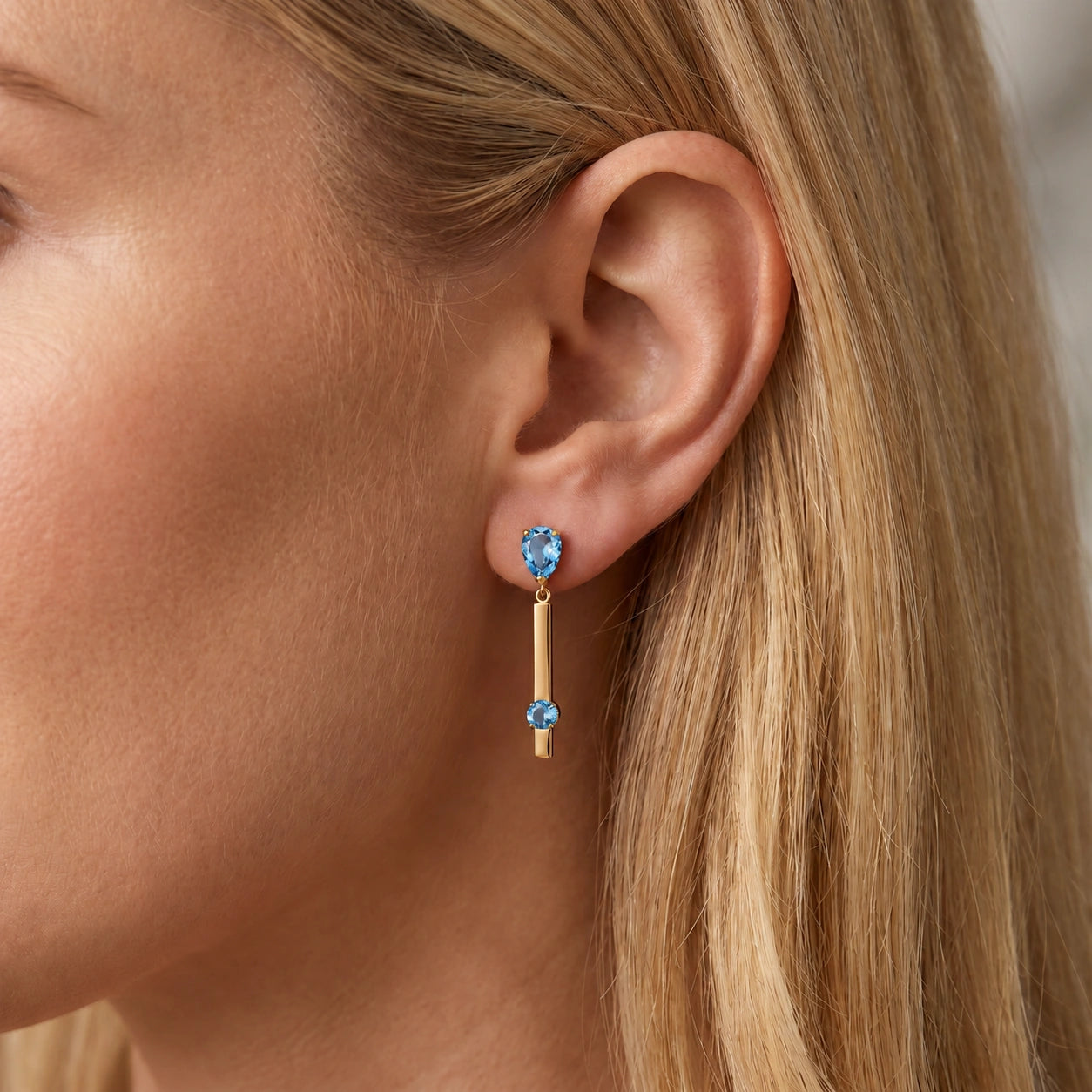 Yellow Gold Blue Topaz — Mariagertrude