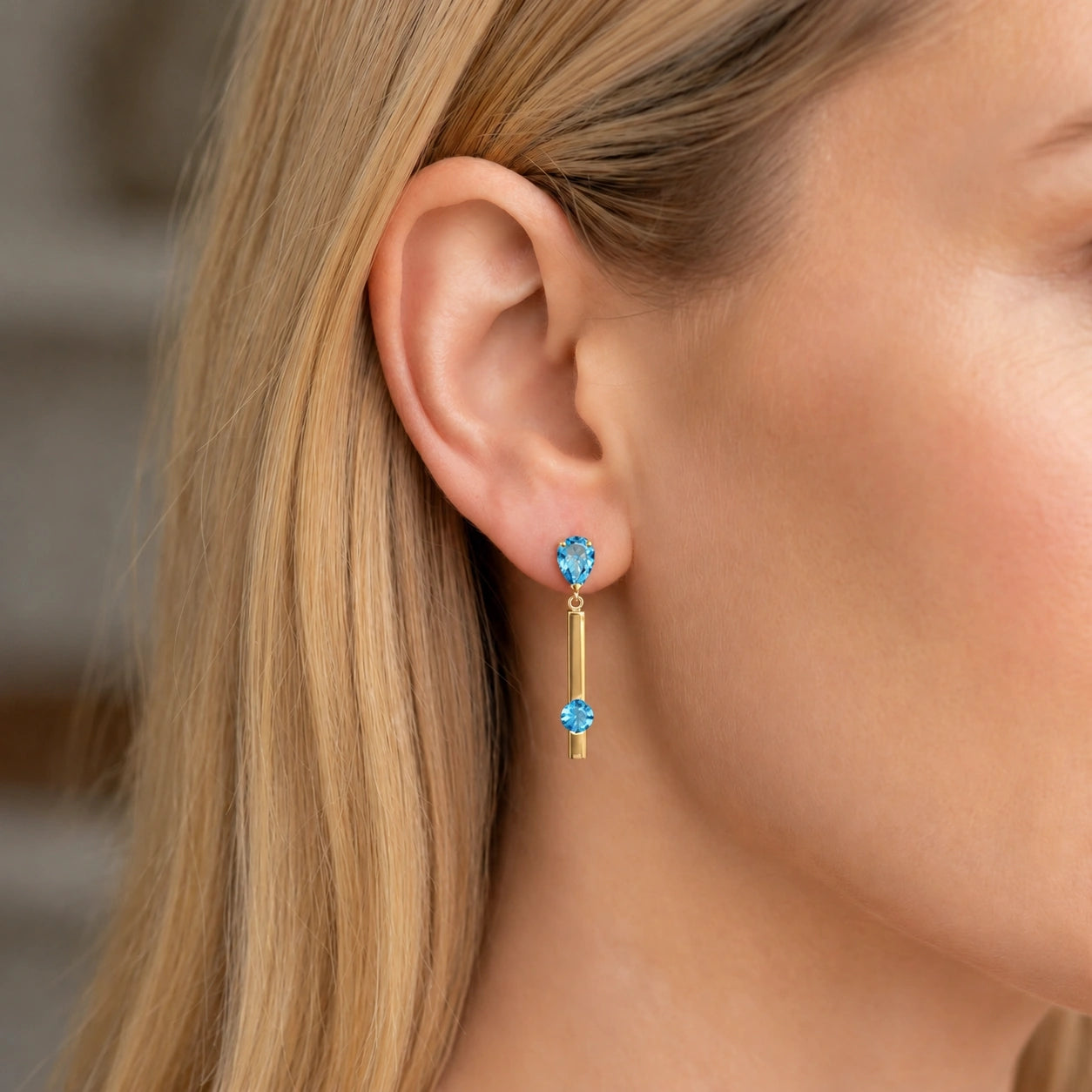 Yellow Gold Blue Topaz — Mariagertrude