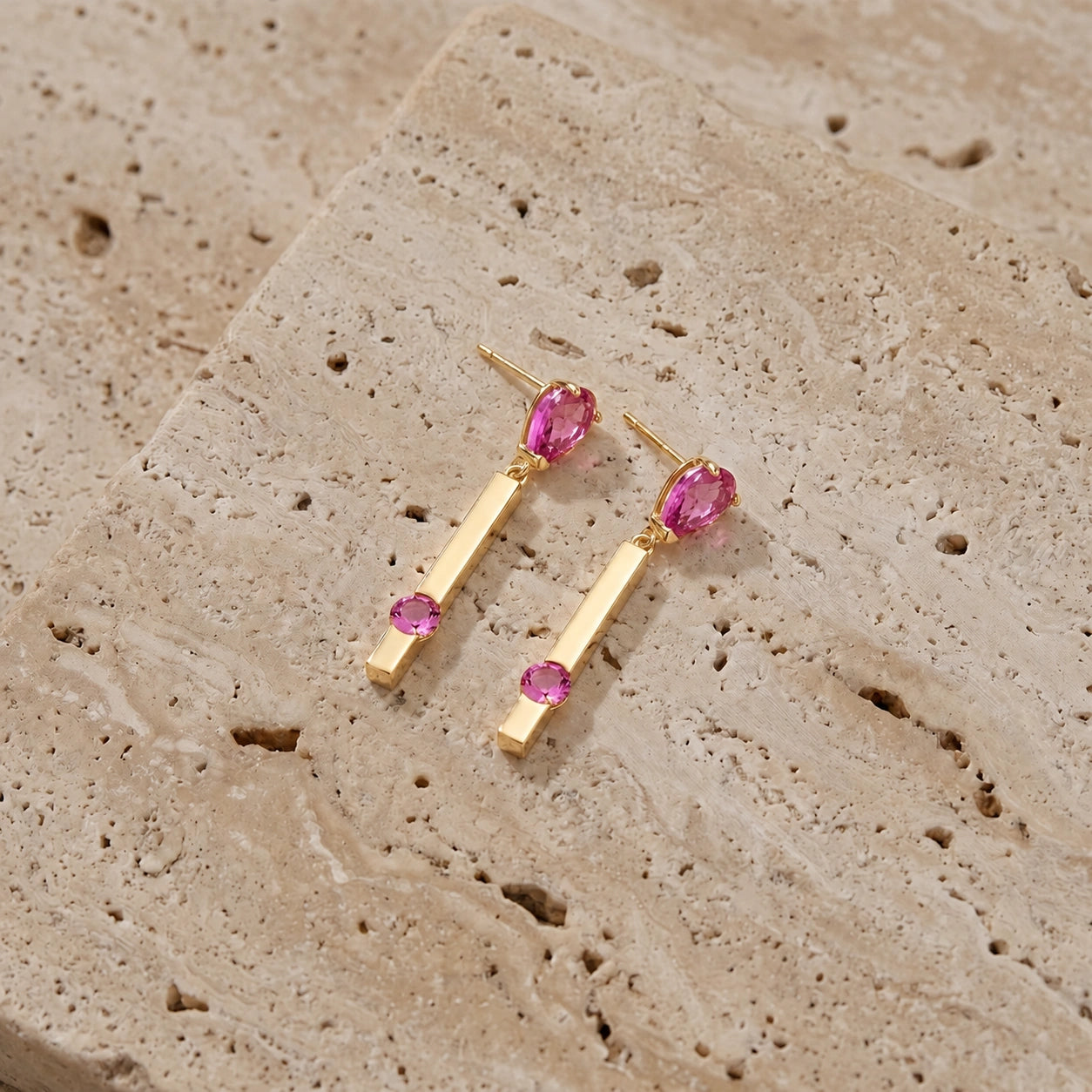Yellow Gold Pink Topaz — Mariagertrude