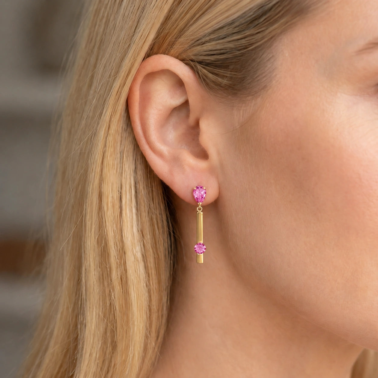 Yellow Gold Pink Topaz — Mariagertrude