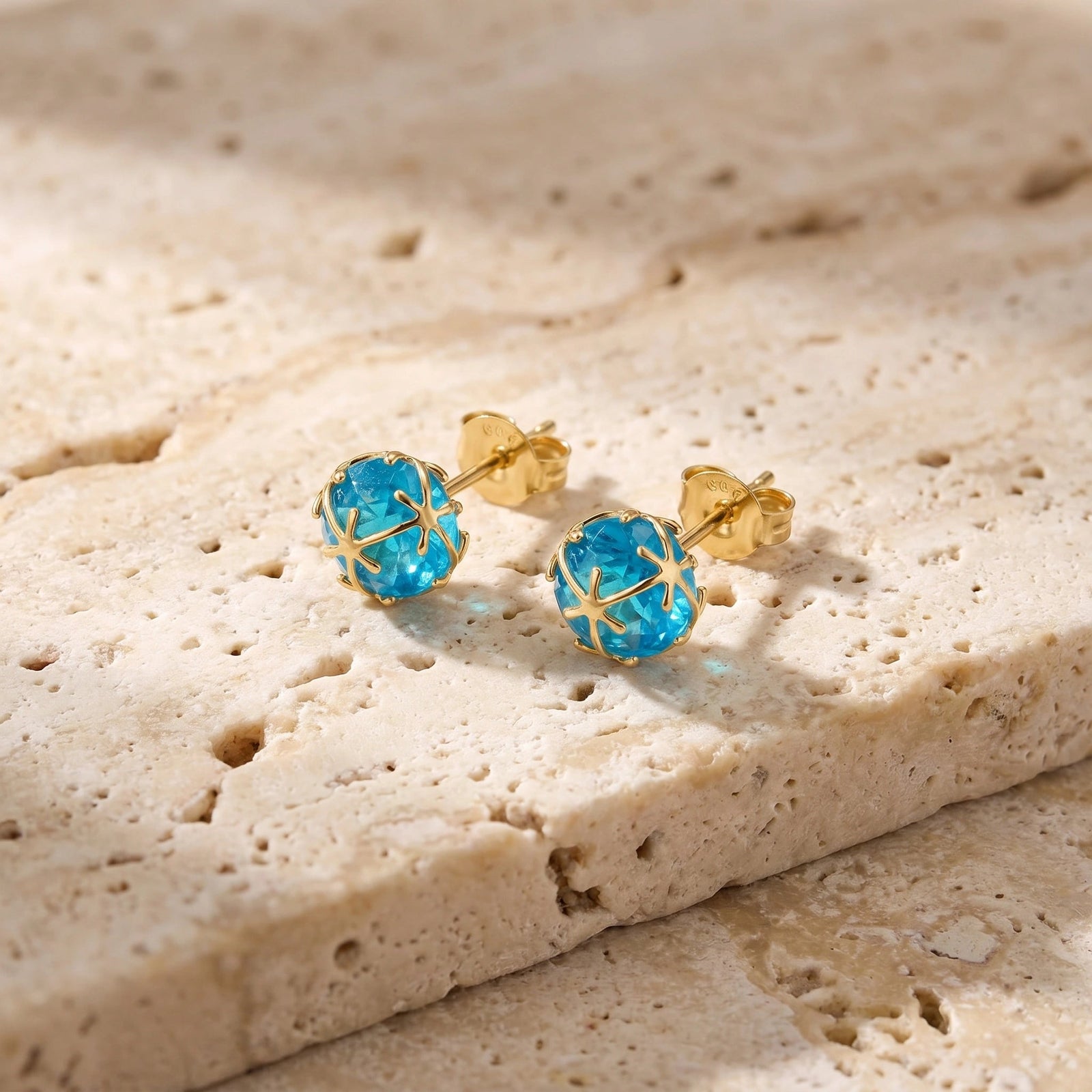 Yellow Gold Blue Topaz — Mariagiacinta