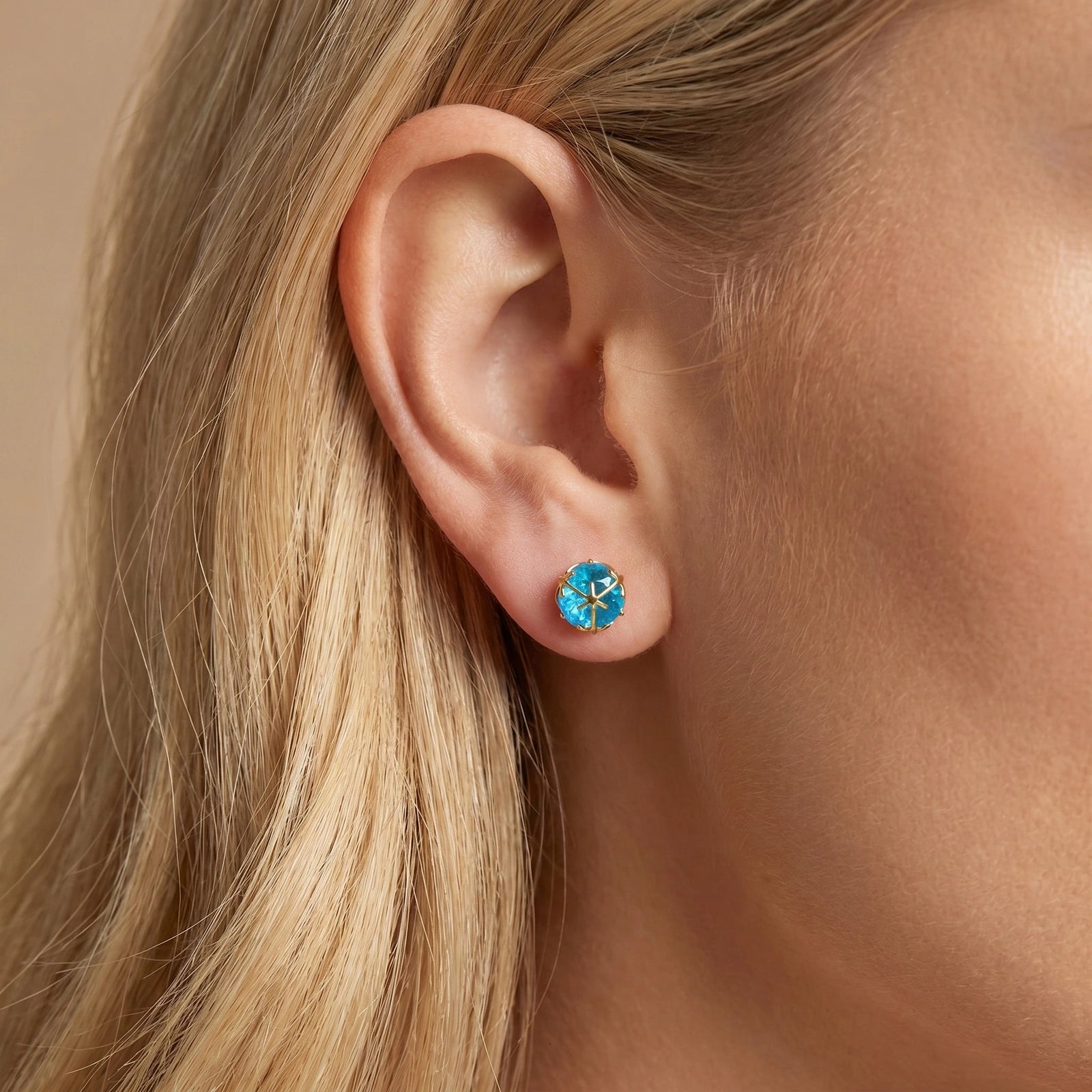 Yellow Gold Blue Topaz — Mariagiacinta