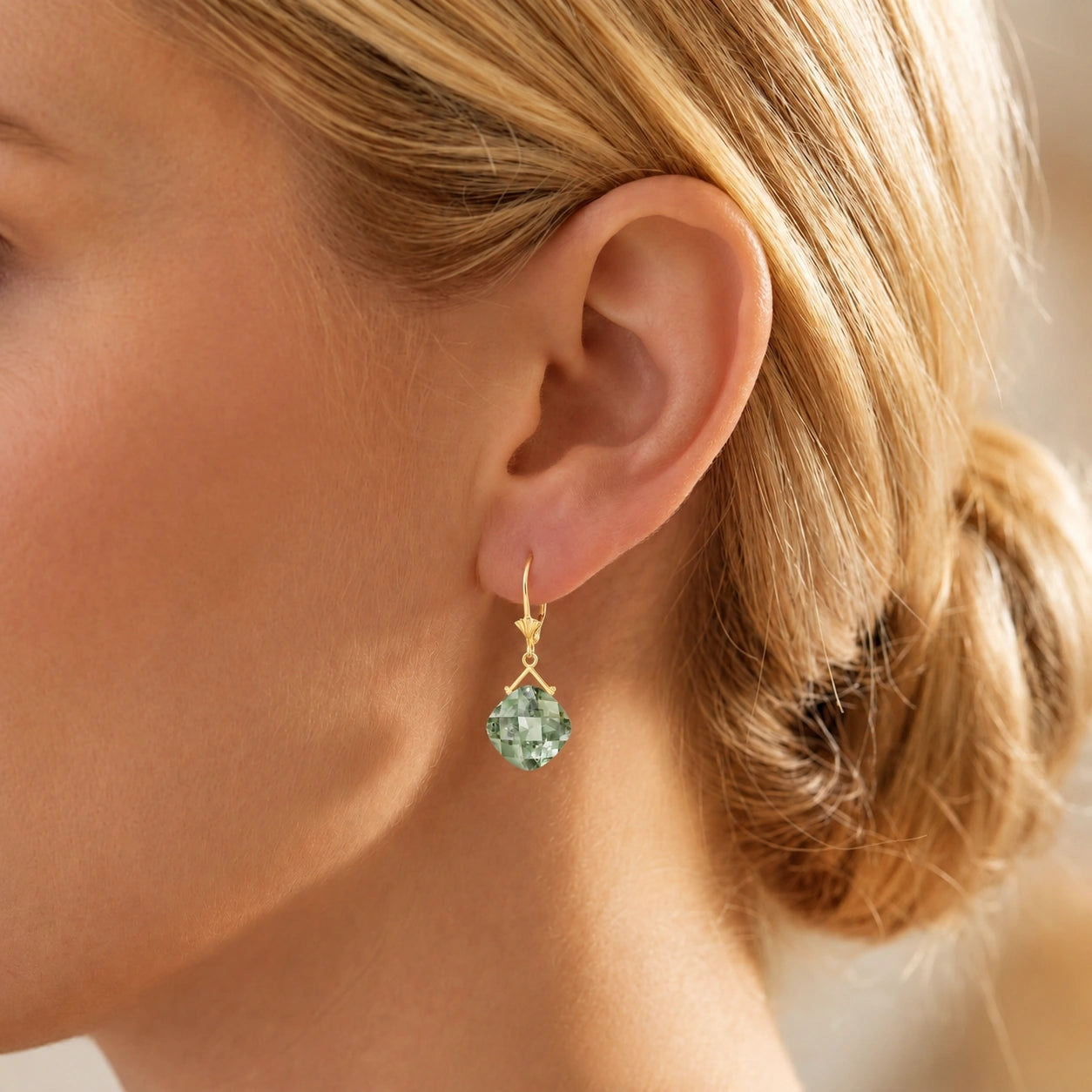 Yellow Gold Green Amethyst — Mariagiada