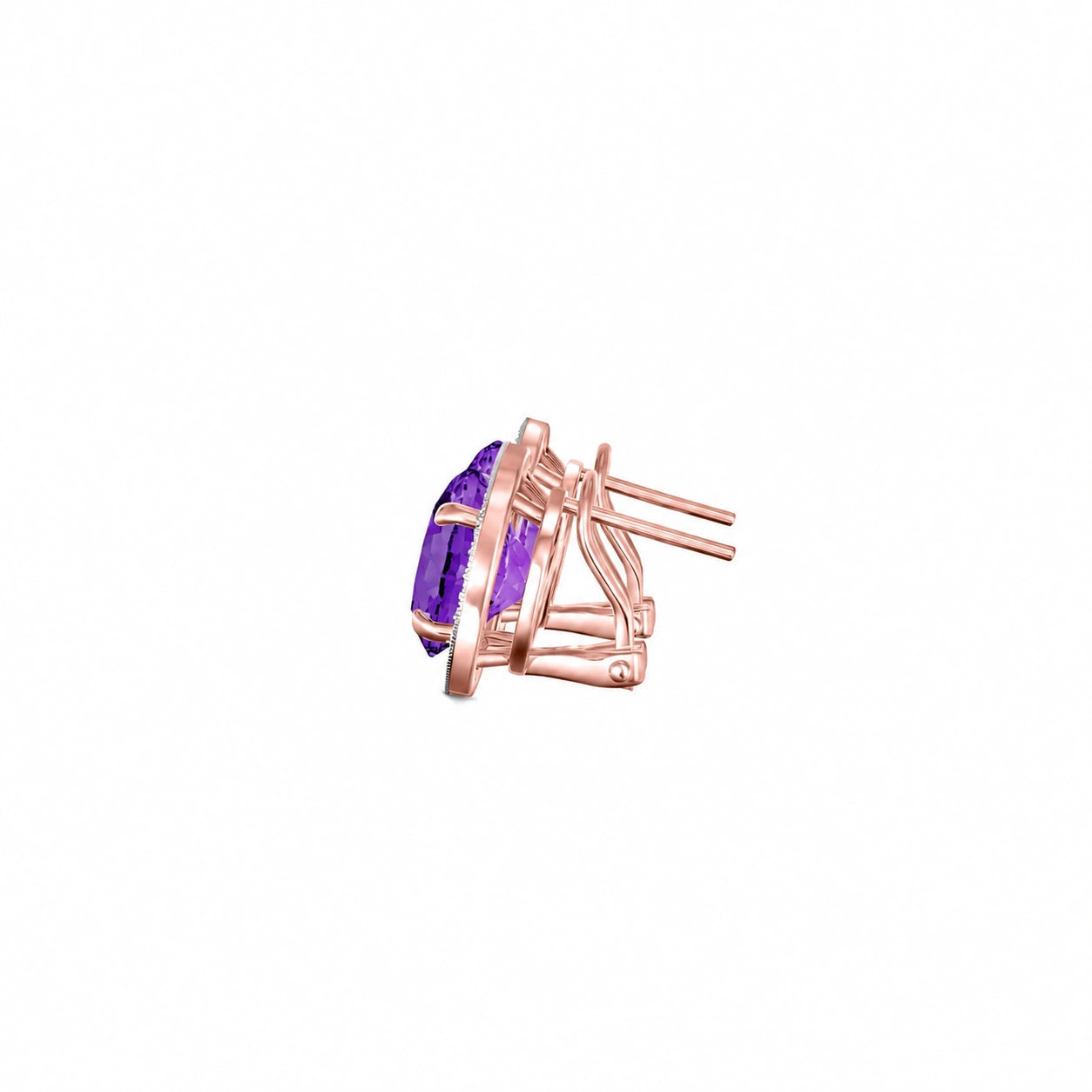 Rose Gold Earrings Amethyst 10K — Osanna