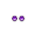 Yellow Gold Earrings Amethyst 10K — Osanna