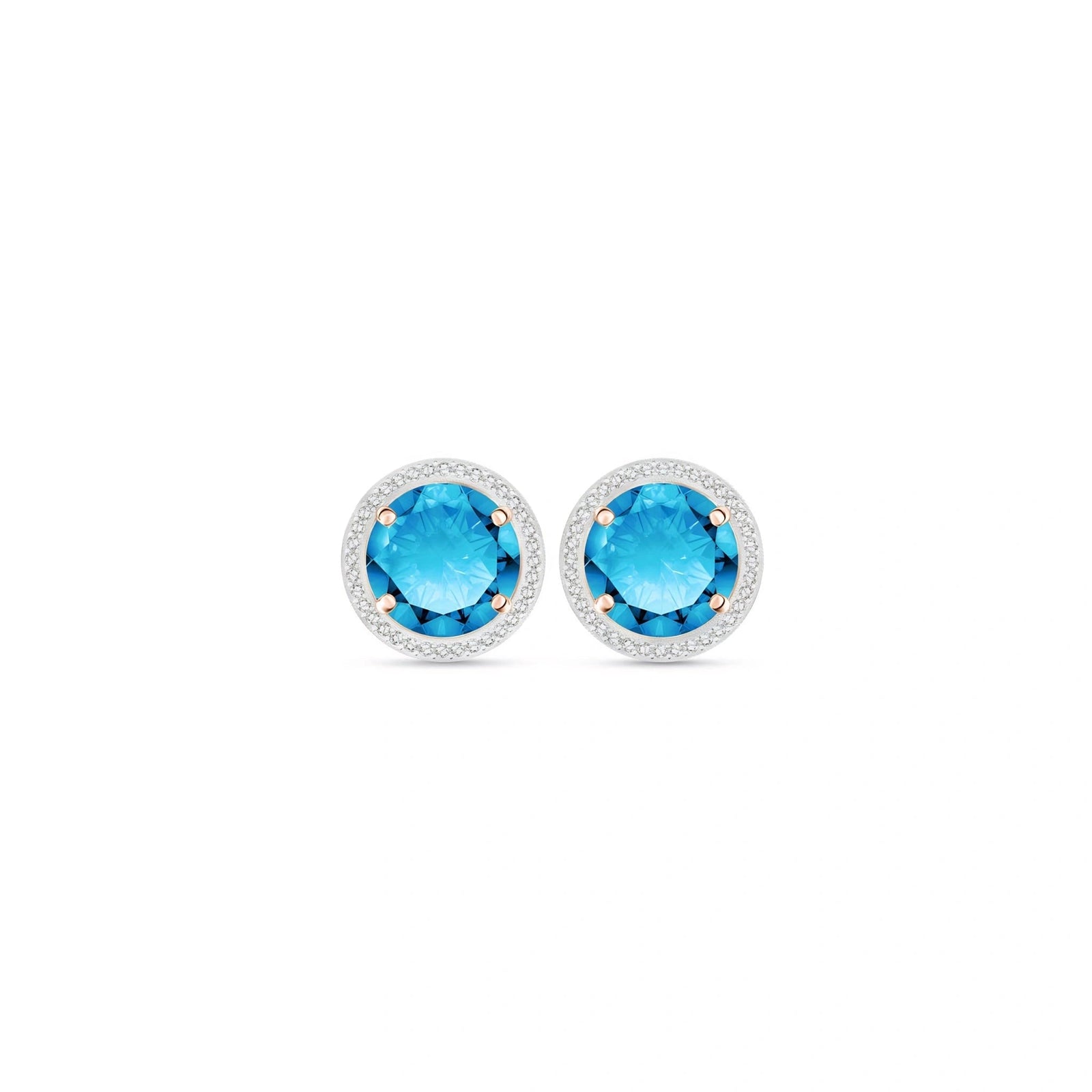 Rose Gold Earrings Blue Topaz 10K — Osanna