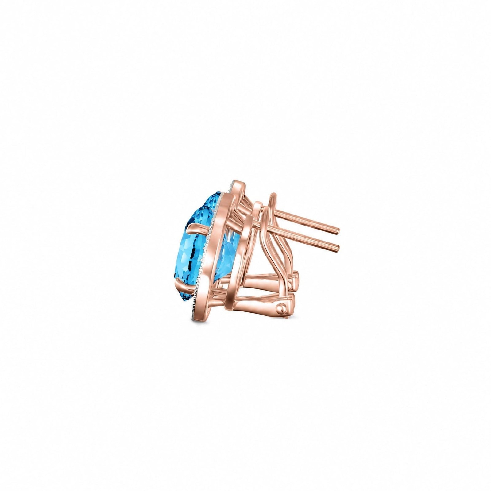 Rose Gold Earrings Blue Topaz 10K — Osanna