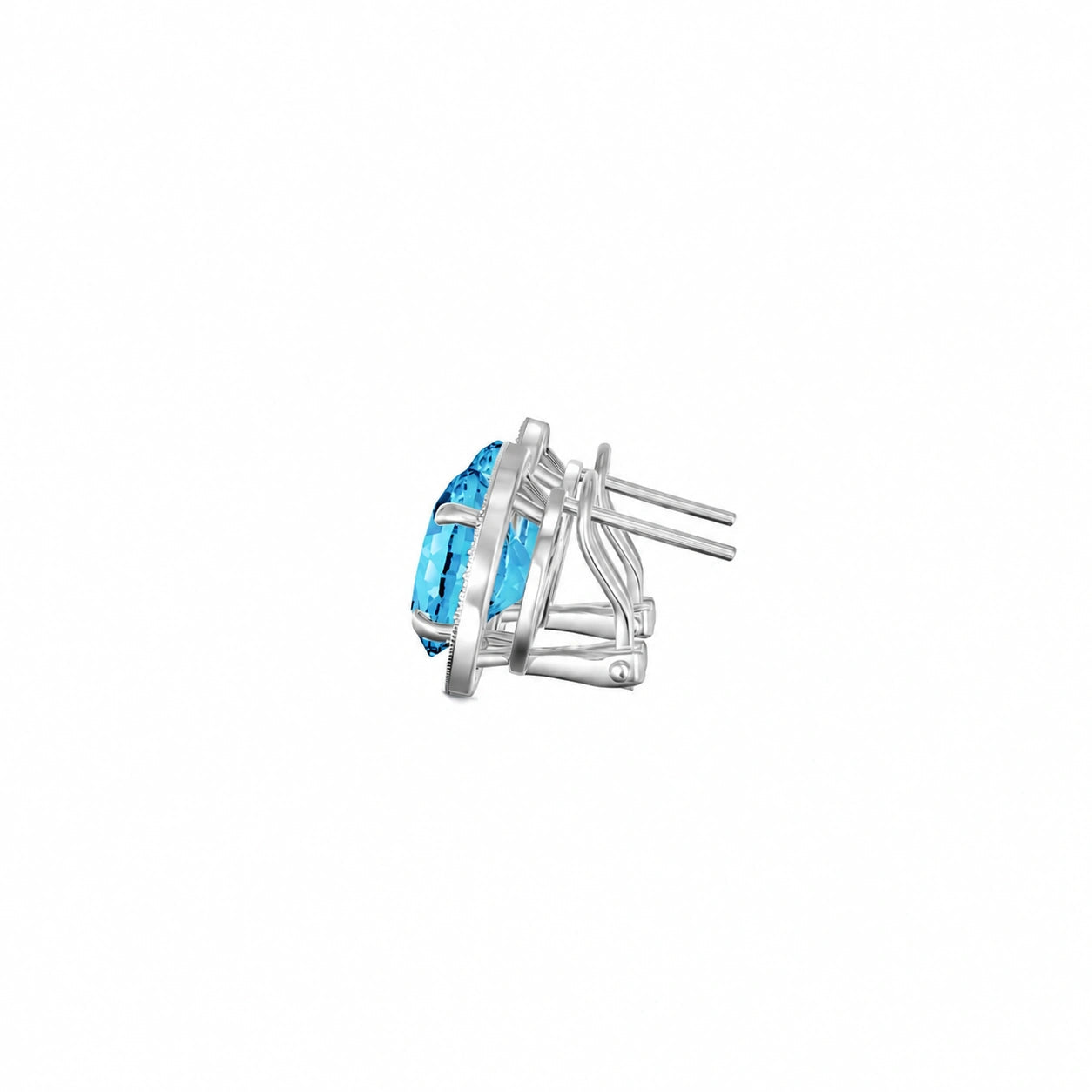 White Gold Earrings Blue Topaz 10K — Osanna