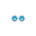 Yellow Gold Earrings Blue Topaz 10K — Osanna