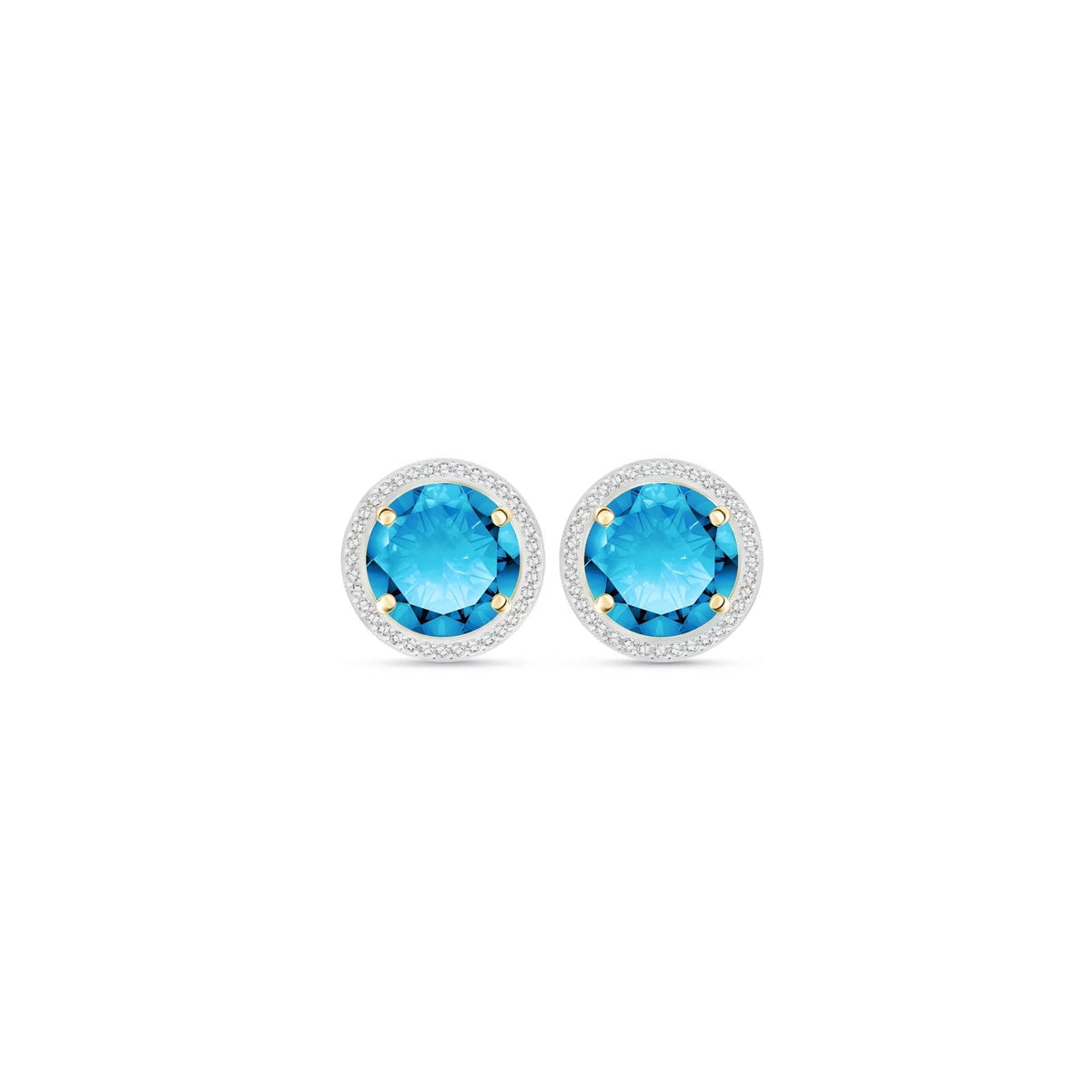Yellow Gold Earrings Blue Topaz 10K — Osanna