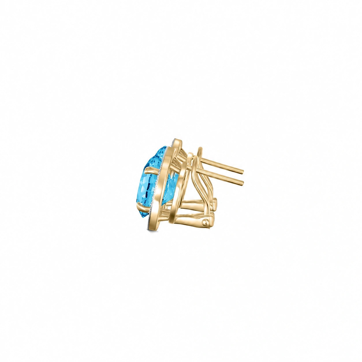Yellow Gold Earrings Blue Topaz 10K — Osanna