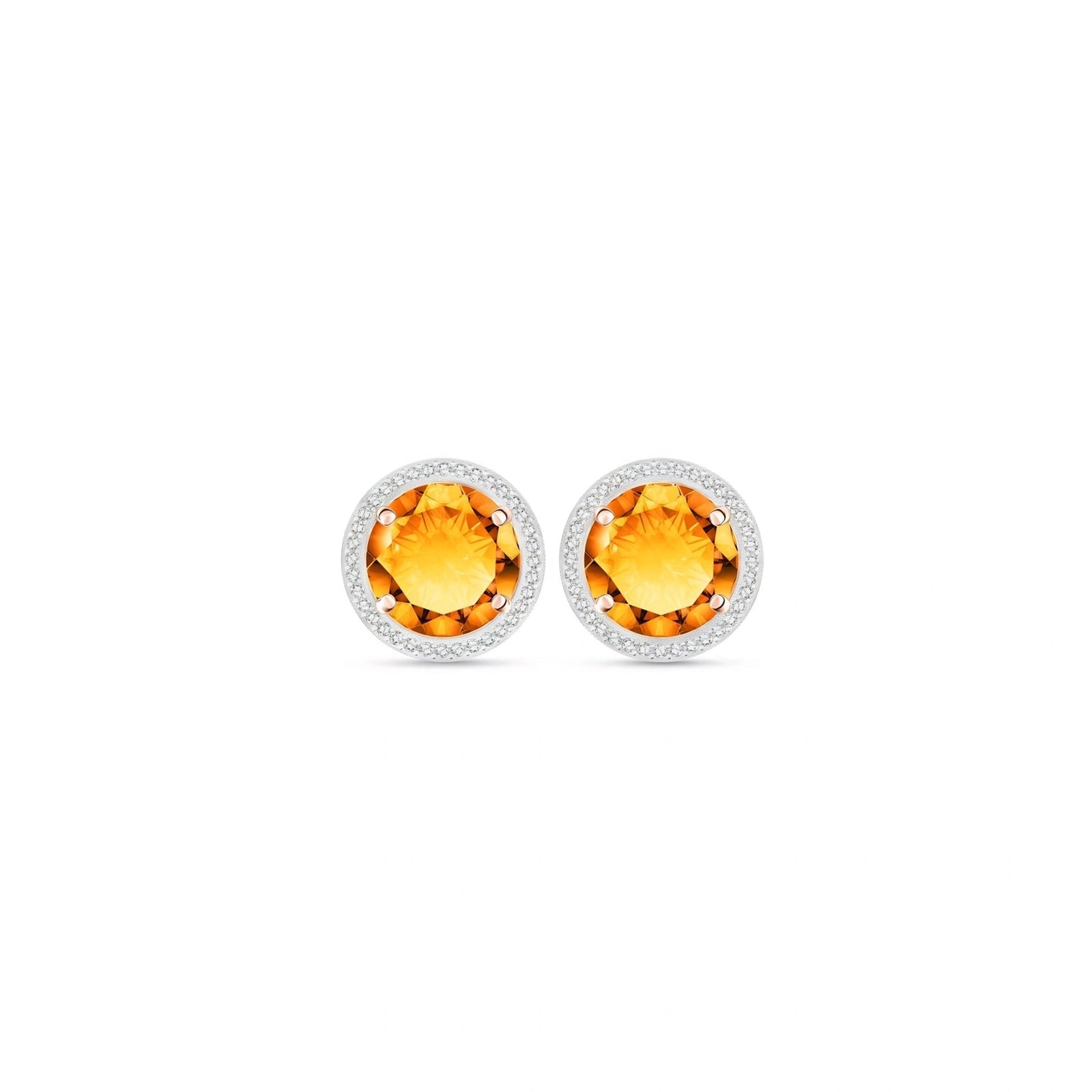 Rose Gold Earrings Citrine 10K — Osanna