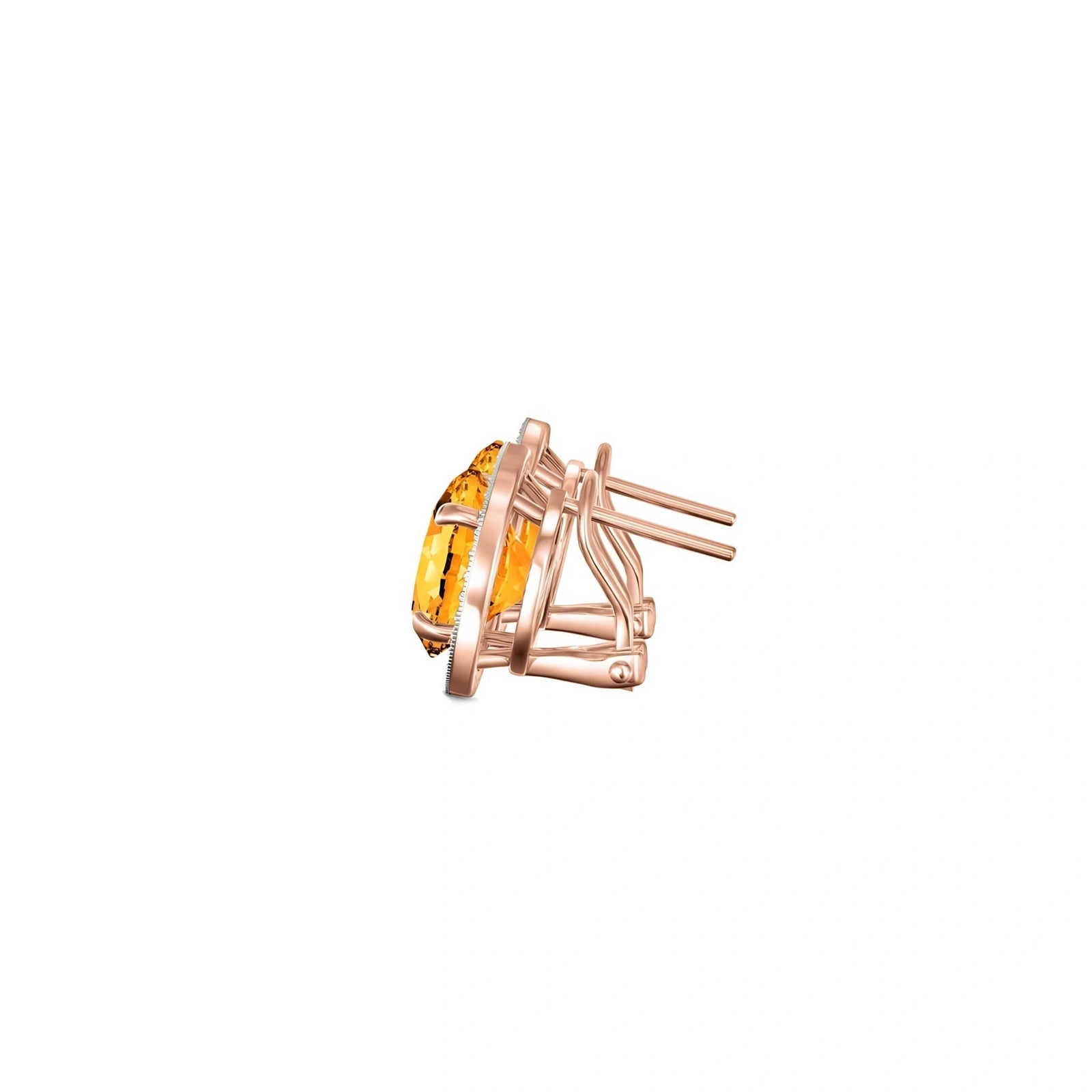 Rose Gold Earrings Citrine 10K — Osanna