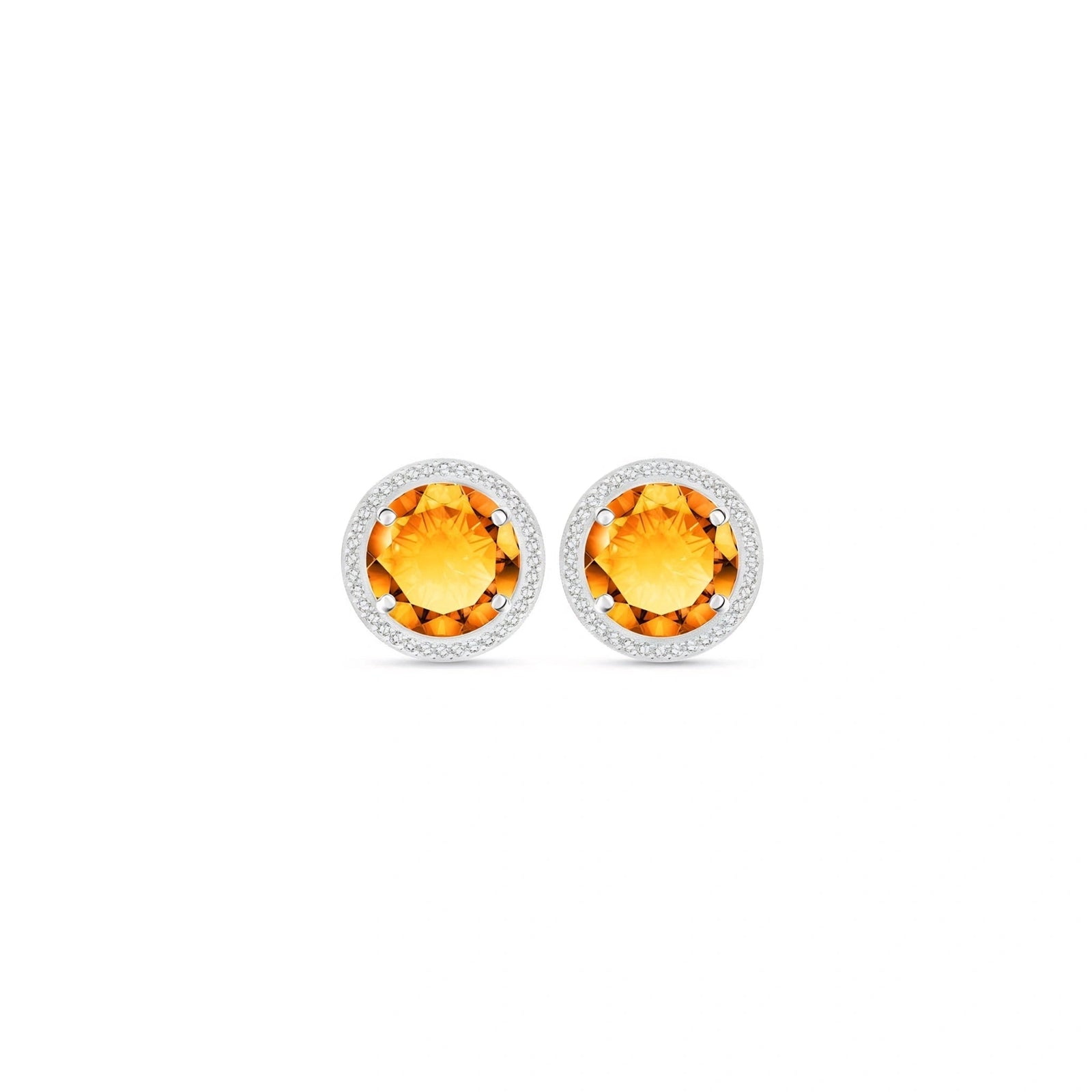 White Gold Earrings Citrine 10K — Osanna