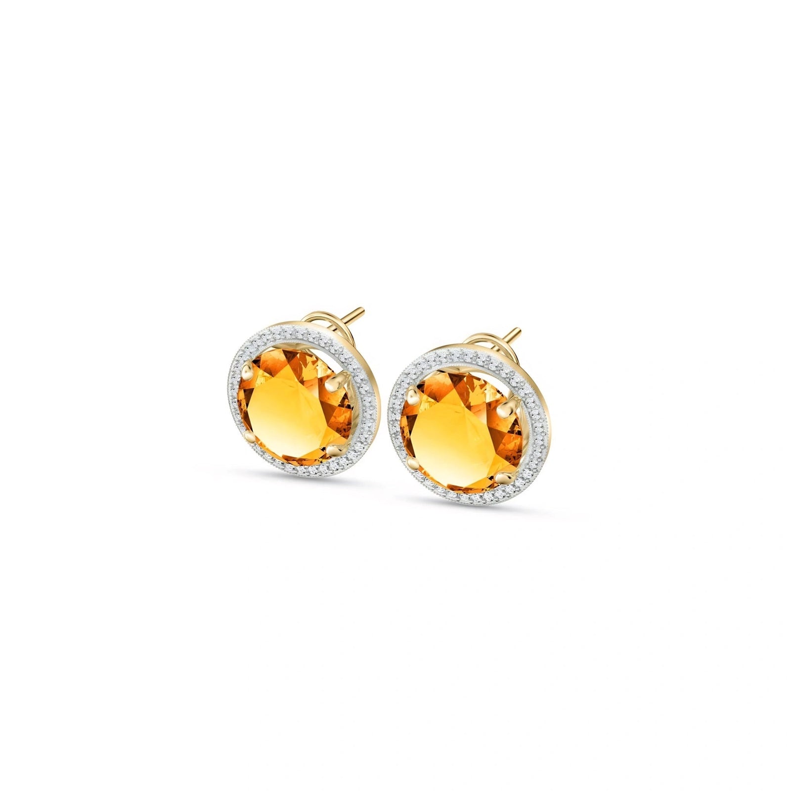 Yellow Gold Earrings Citrine 10K — Osanna