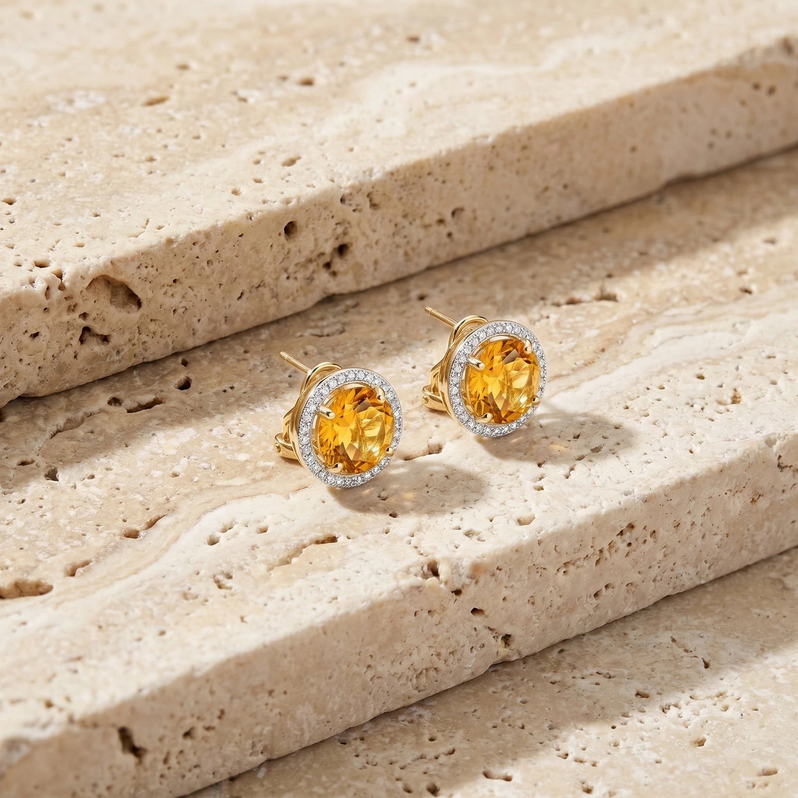 Yellow Gold Earrings Citrine 10K — Osanna