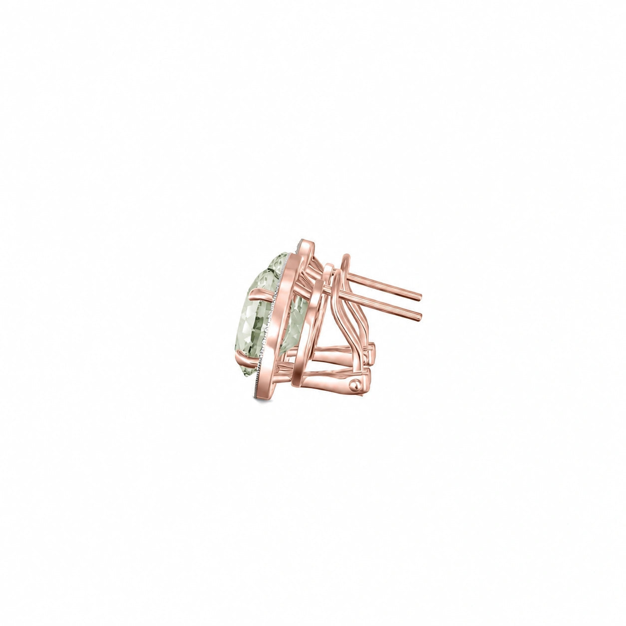 Rose Gold Earrings Green Amethyst 10K — Osanna