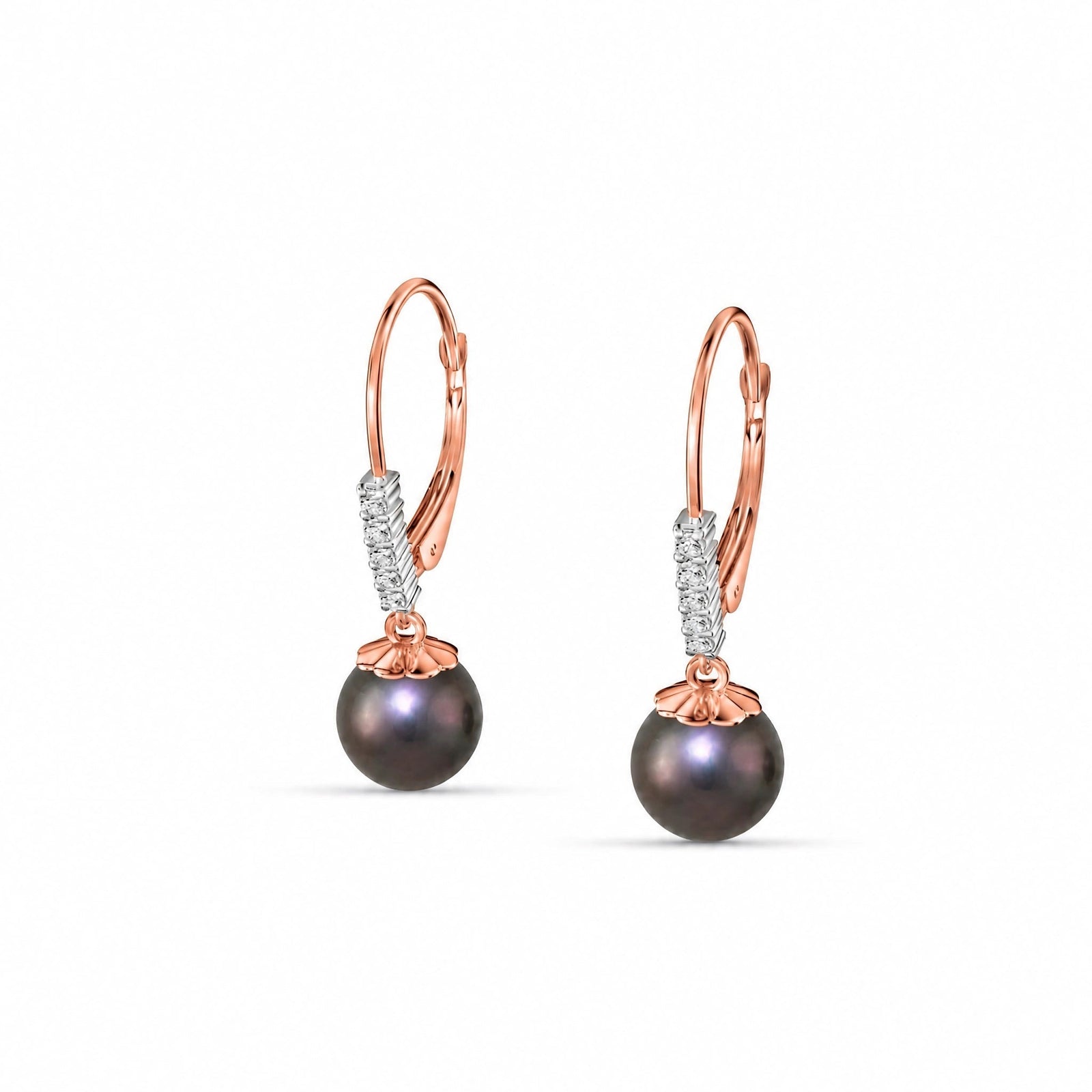 Rose Gold Eternal Drop Earrings Pearl 10K — Altea