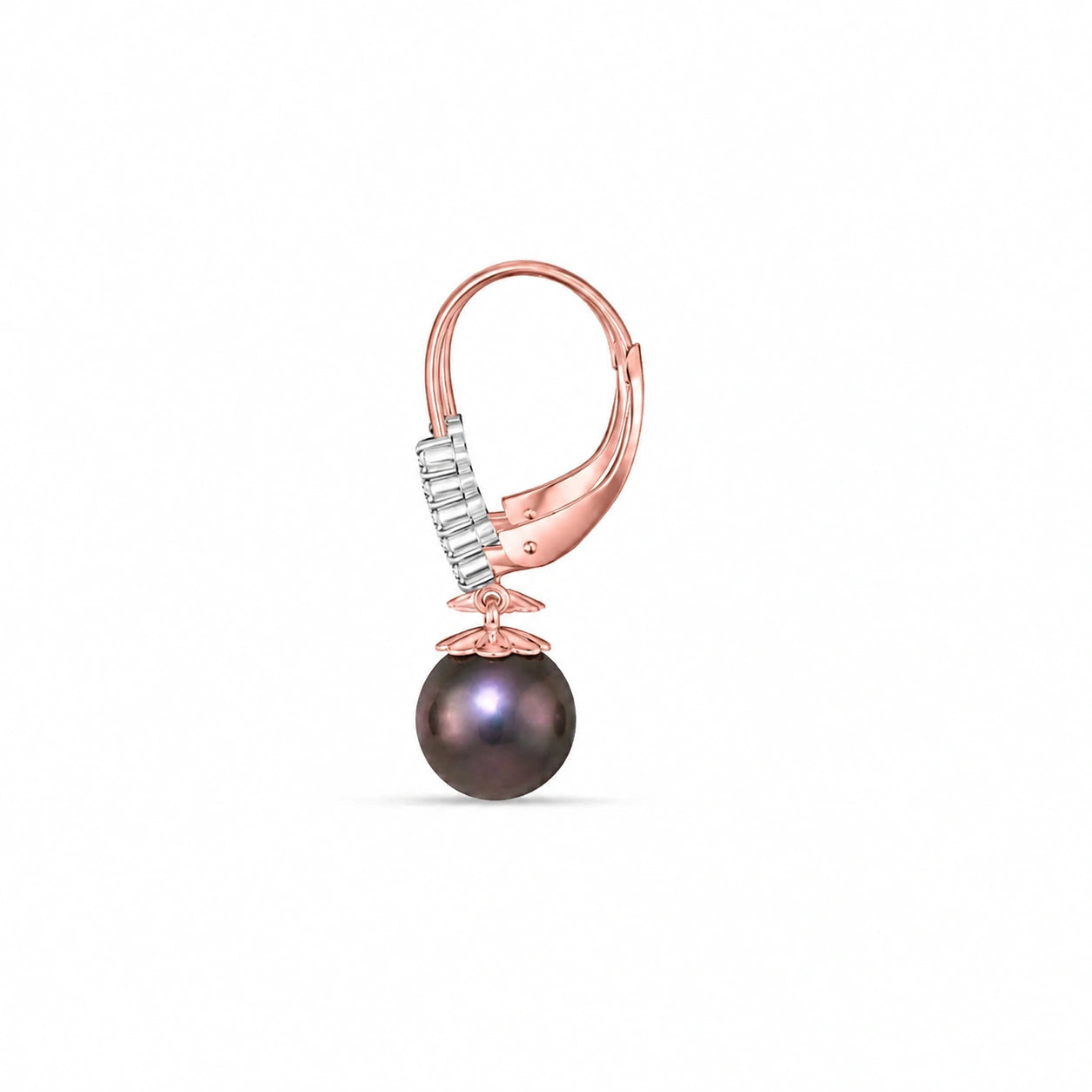 Rose Gold Eternal Drop Earrings Pearl 10K — Altea