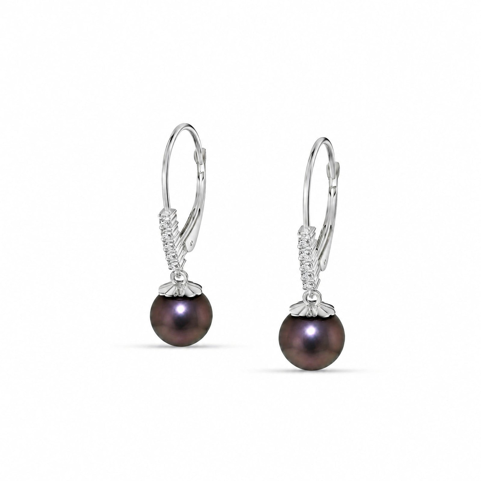 White Gold Eternal Drop Earrings Pearl 10K — Altea