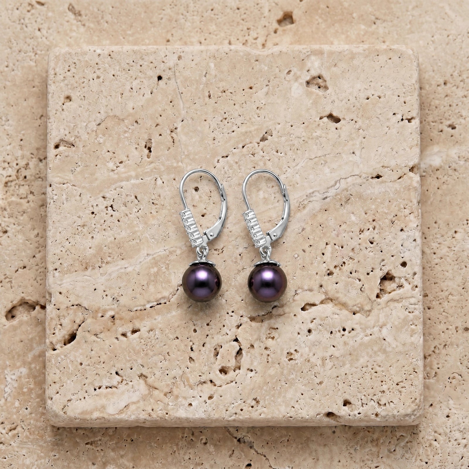 White Gold Eternal Drop Earrings Pearl 10K — Altea