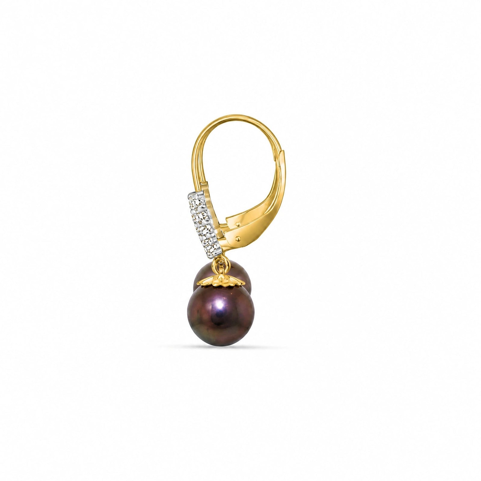 Yellow Gold Eternal Drop Earrings Pearl 10K — Altea