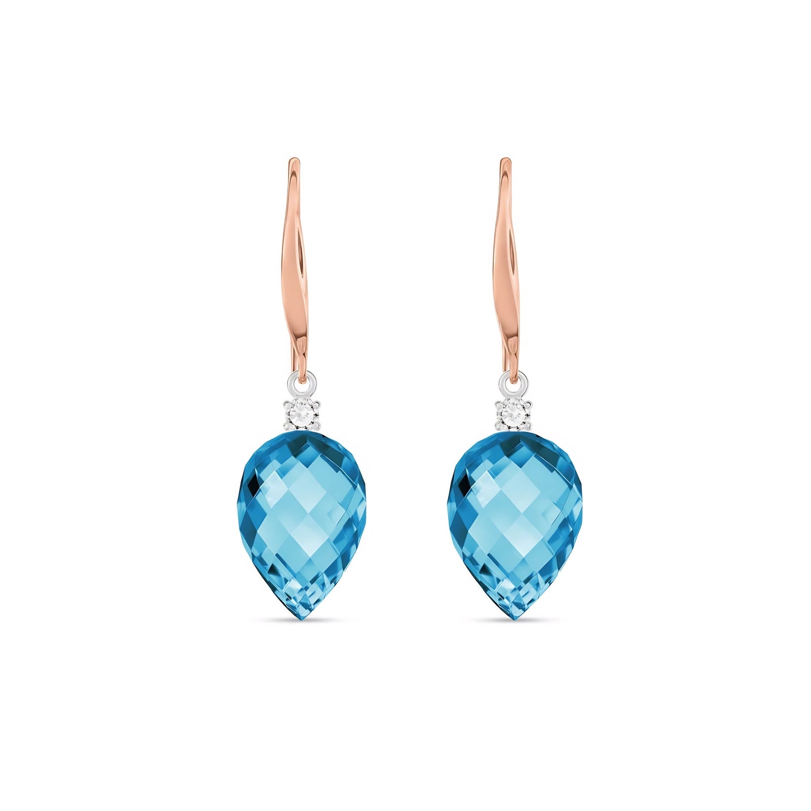 Rose Gold Earrings Green Amethyst 10K — Rosangela