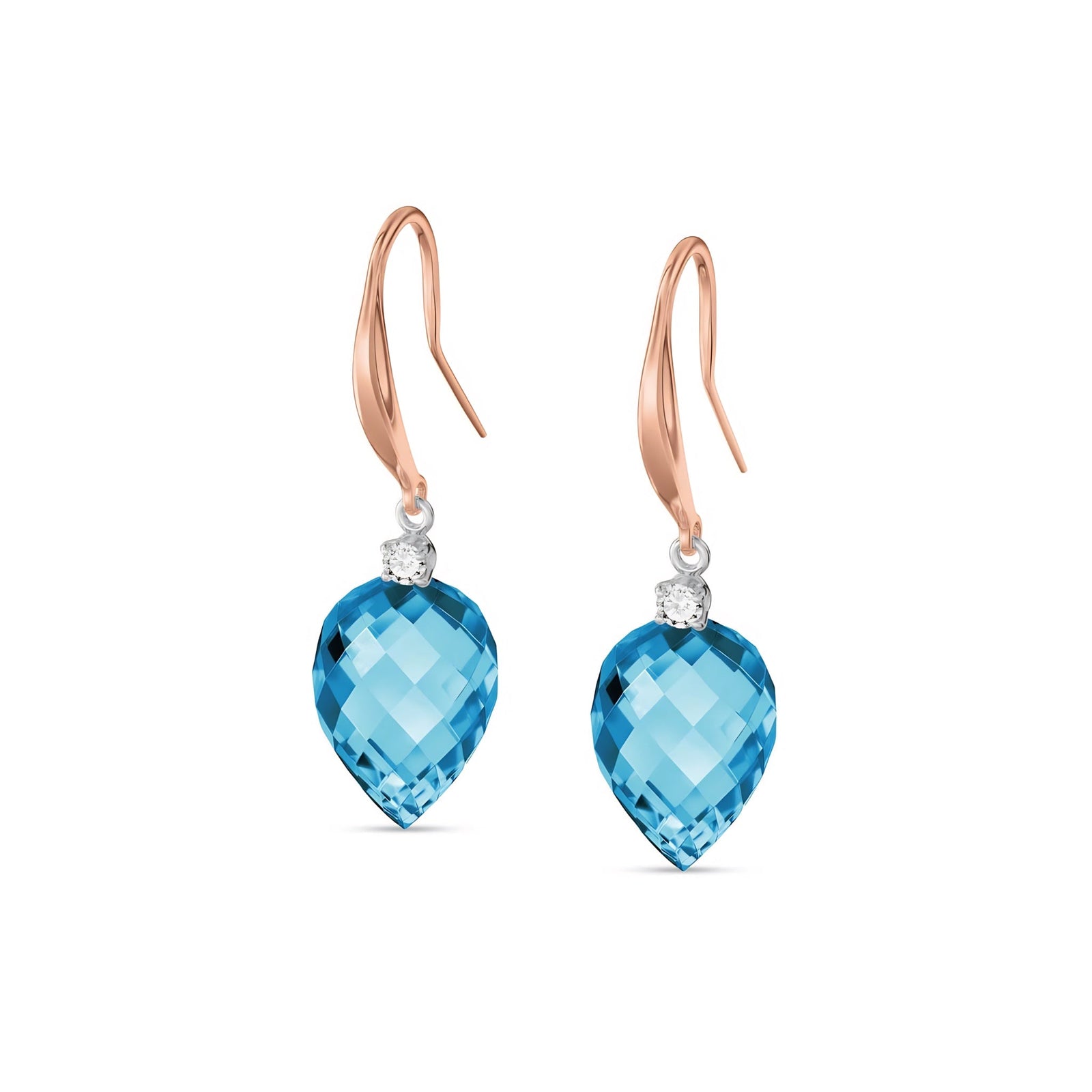 Rose Gold Earrings Green Amethyst 10K — Rosangela
