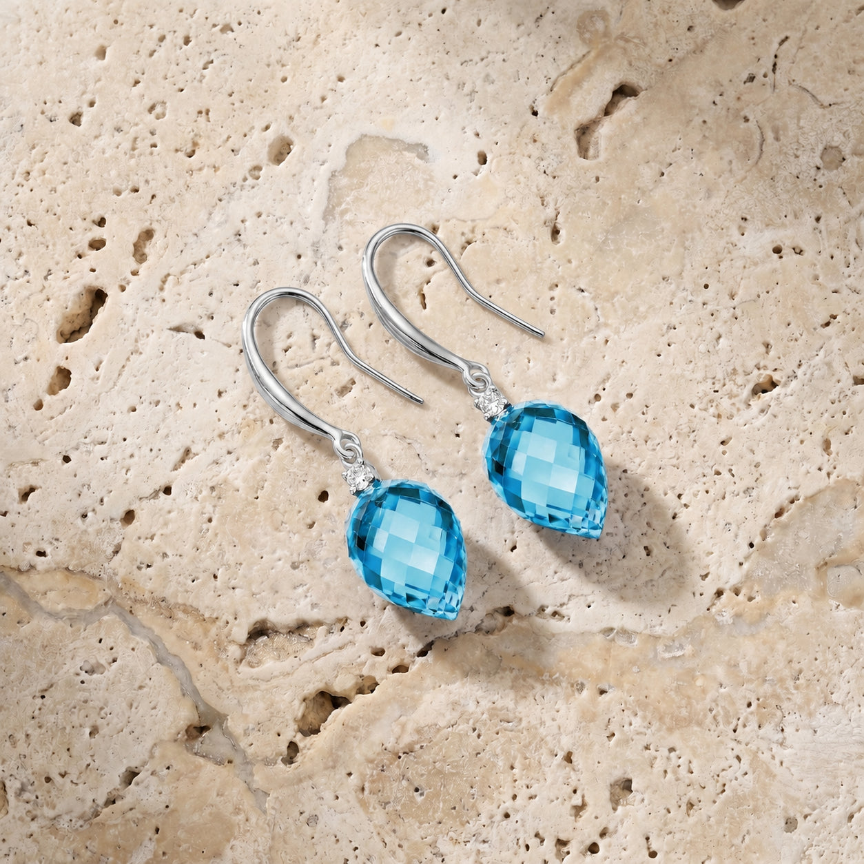 White Gold Earrings Green Amethyst 10K — Rosangela