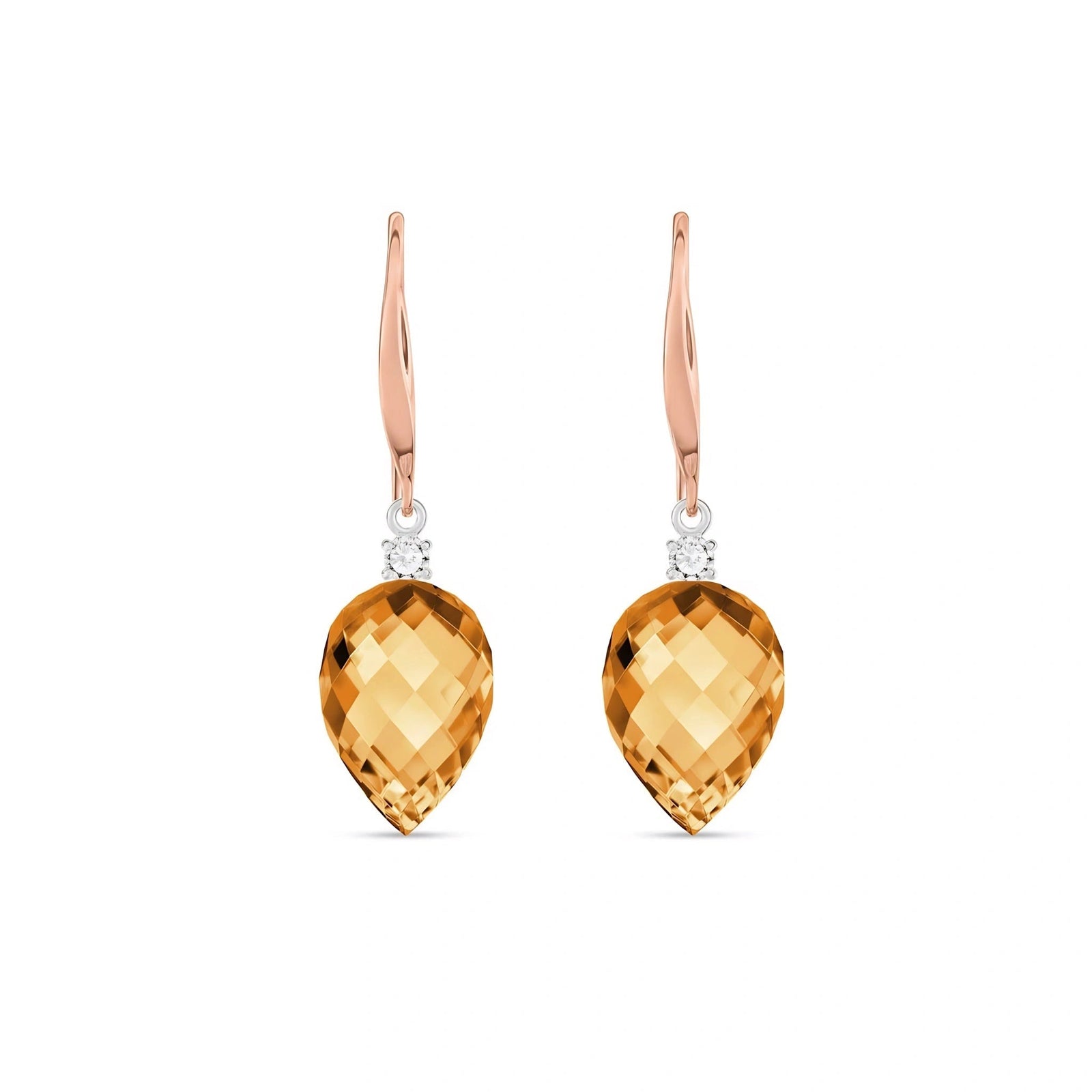 Rose Gold Earrings Citrine 10K — Rosangela