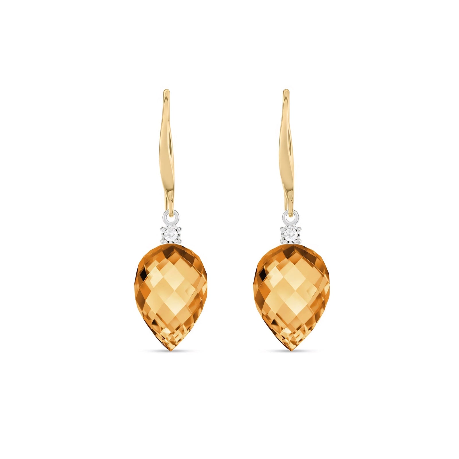 Yellow Gold Earrings Citrine 10K — Rosangela