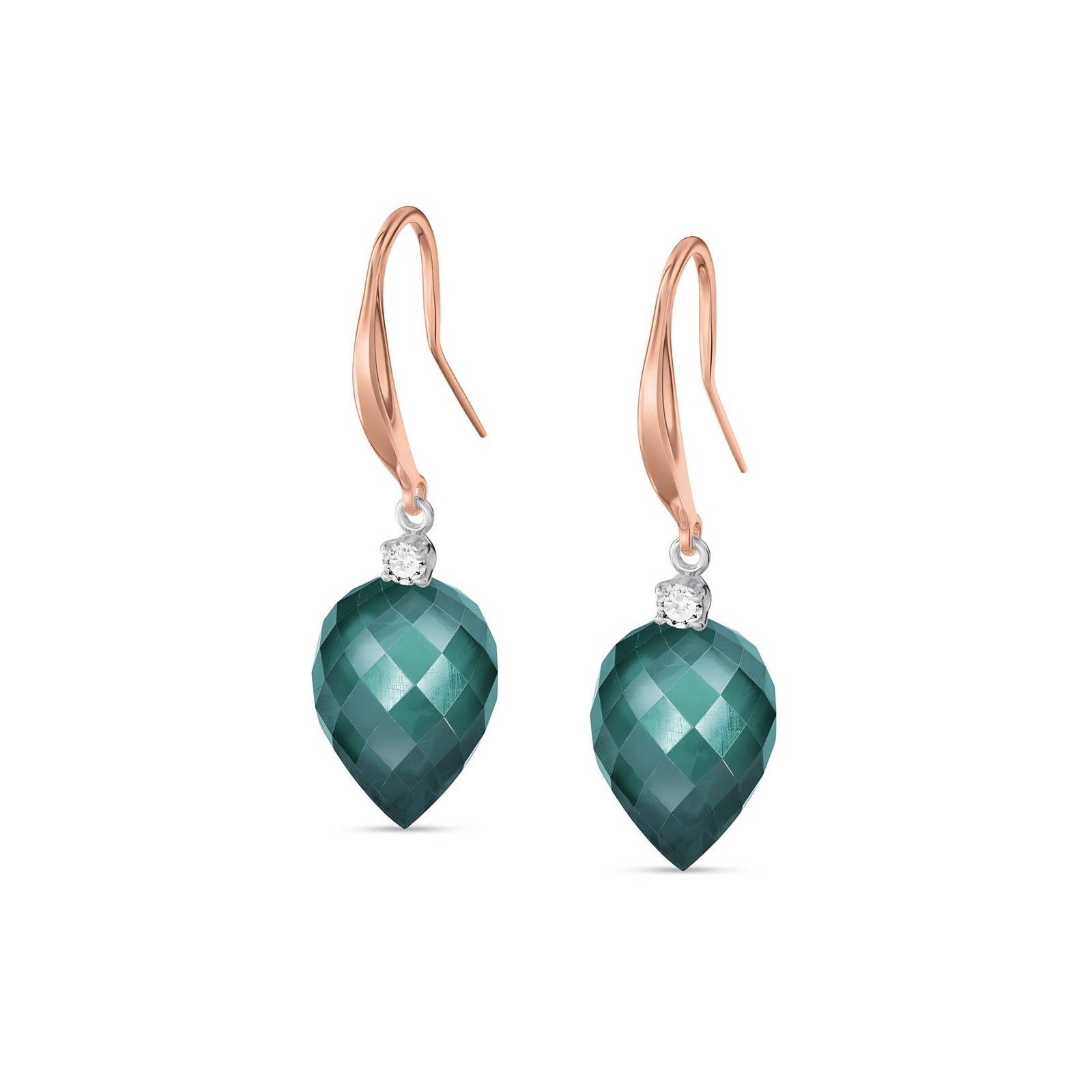 Rose Gold Earrings Blue Topaz 10K — Rosangela