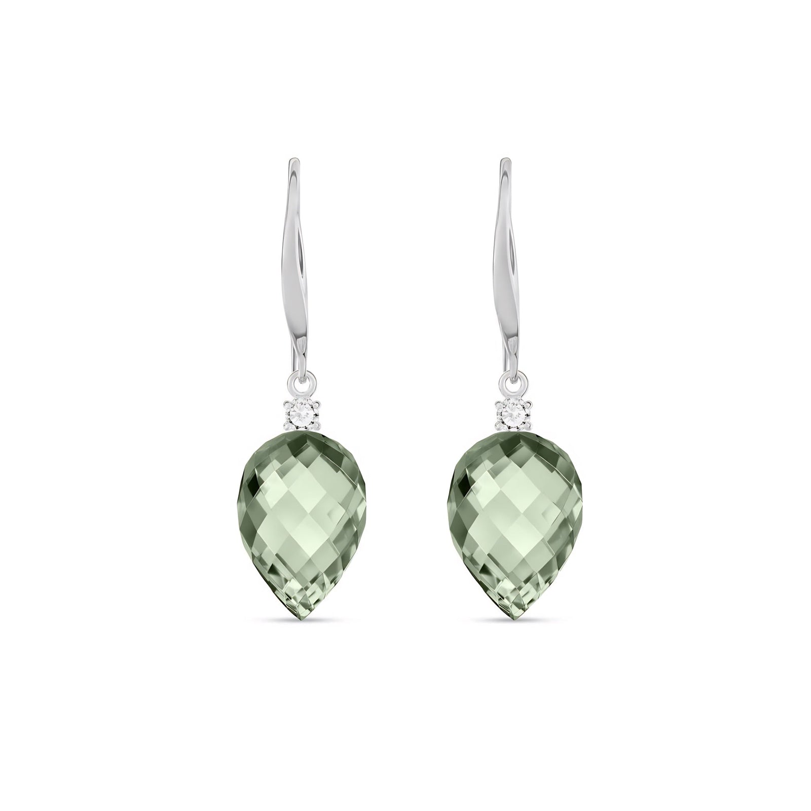 White Gold Earrings White Topaz 10K — Rosangela