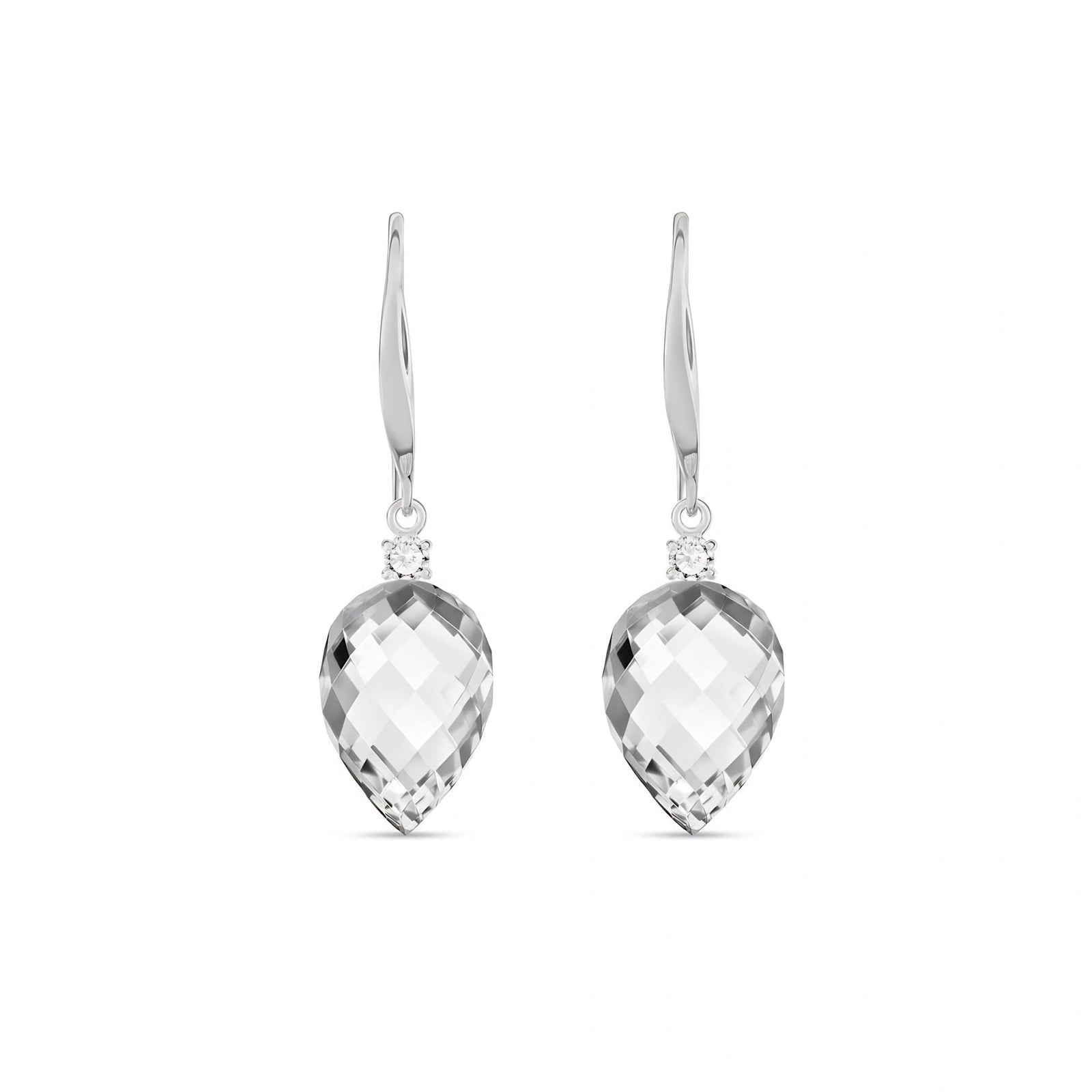 White Gold Earrings White Topaz 10K — Rosangela