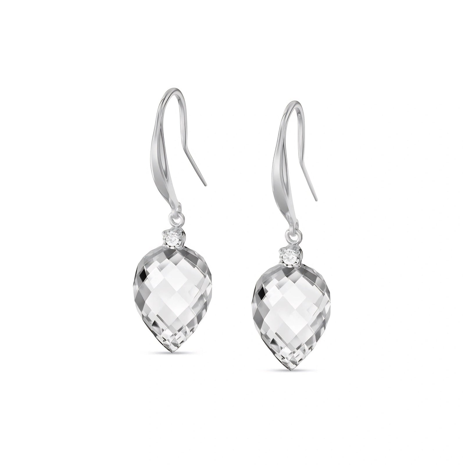 White Gold Earrings White Topaz 10K — Rosangela