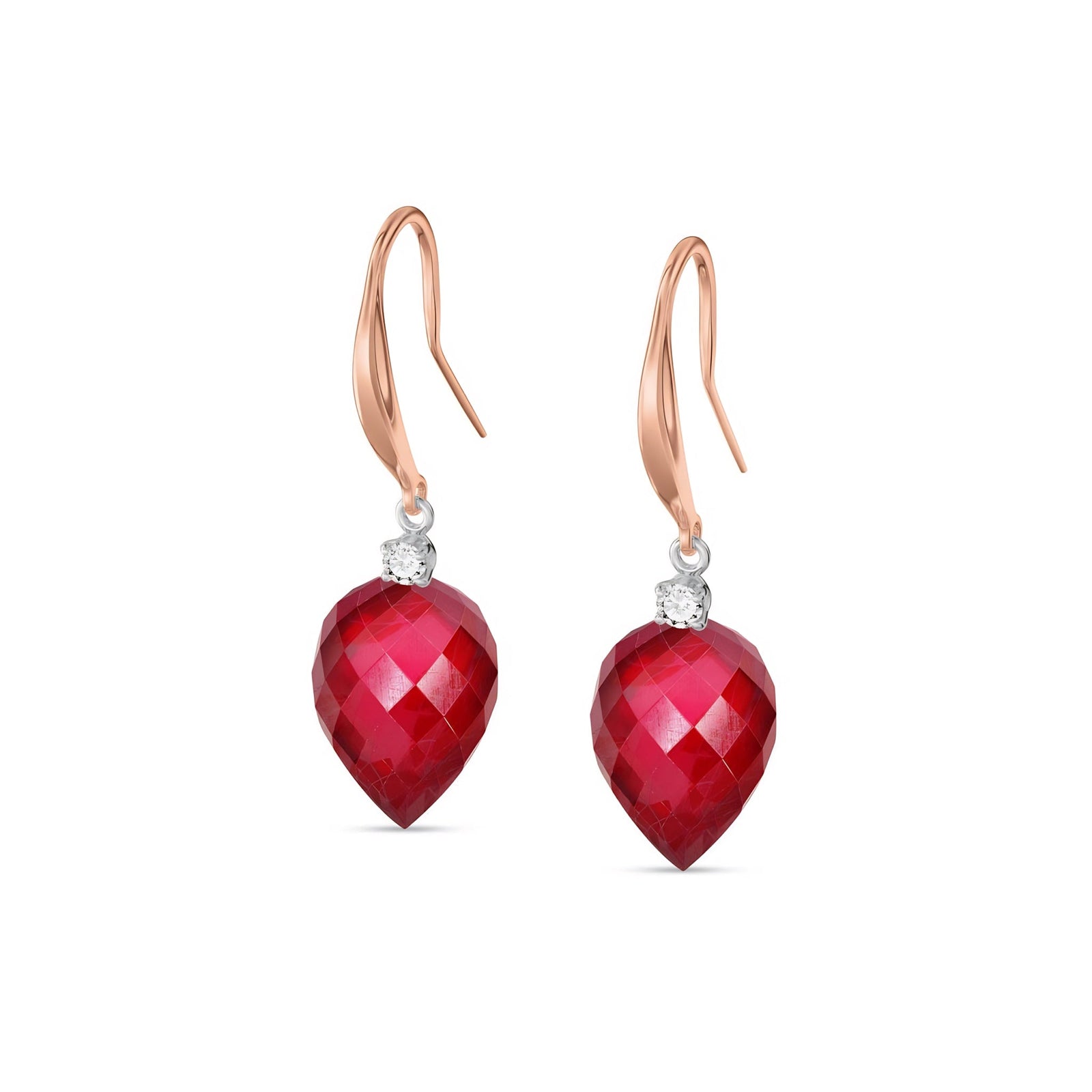 Rose Gold Earrings Spinel 10K — Rosangela