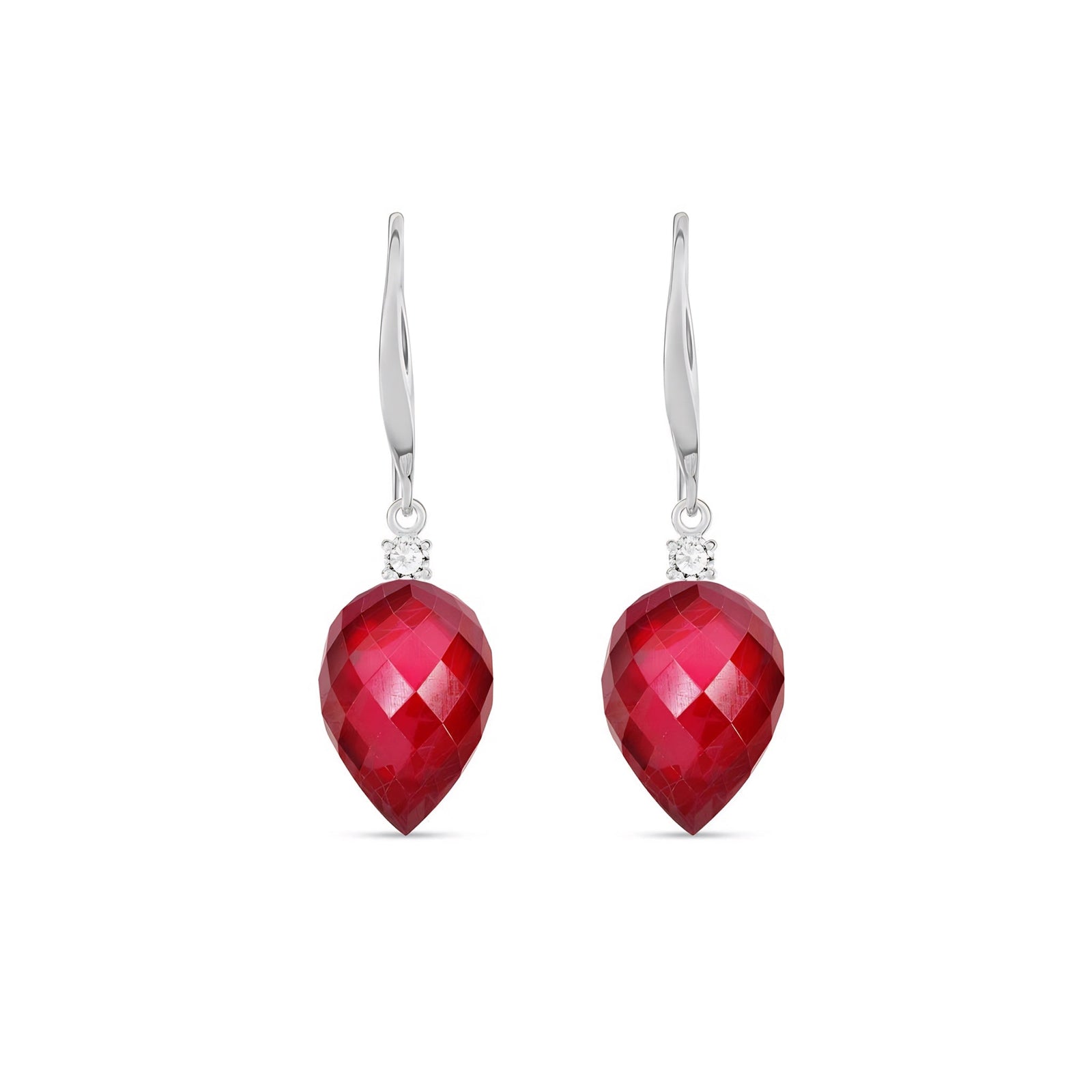 White Gold Earrings Spinel 10K — Rosangela