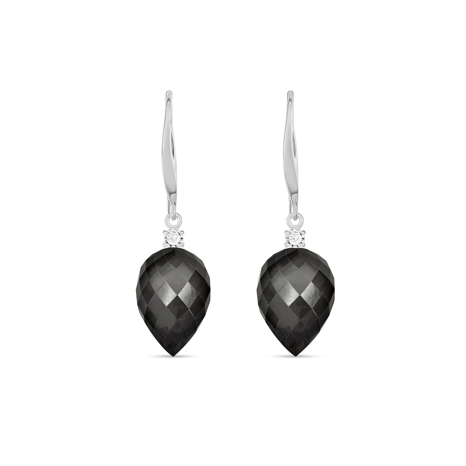 White Gold Earrings Spinel 10K — Rosangela