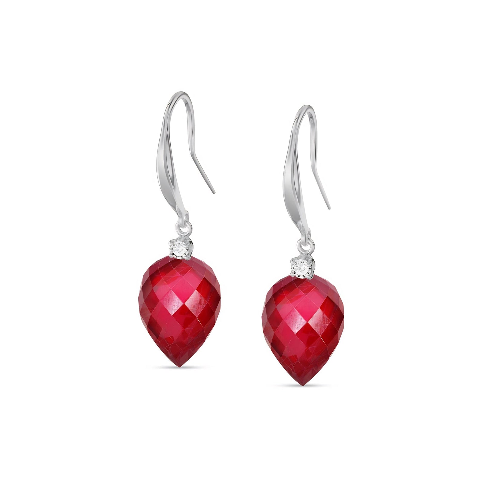 White Gold Earrings Spinel 10K — Rosangela