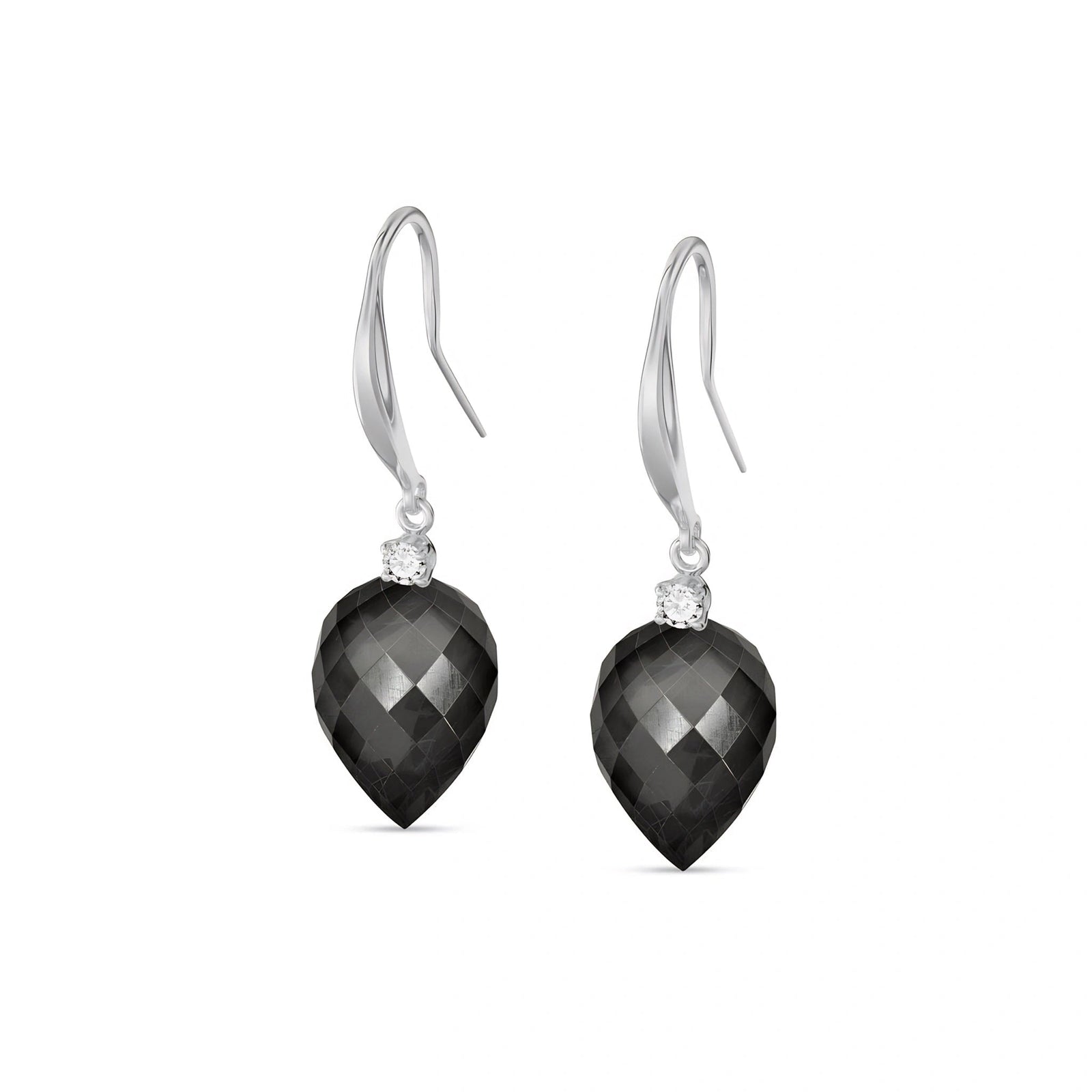 White Gold Earrings Spinel 10K — Rosangela