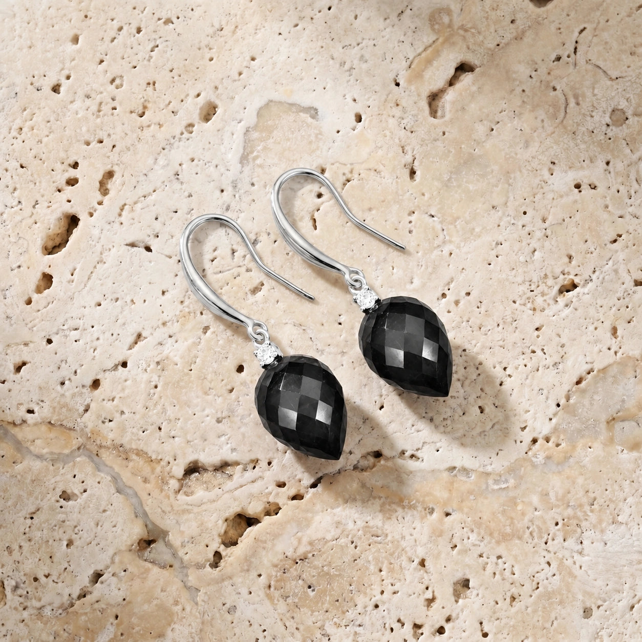 White Gold Earrings Spinel 10K — Rosangela