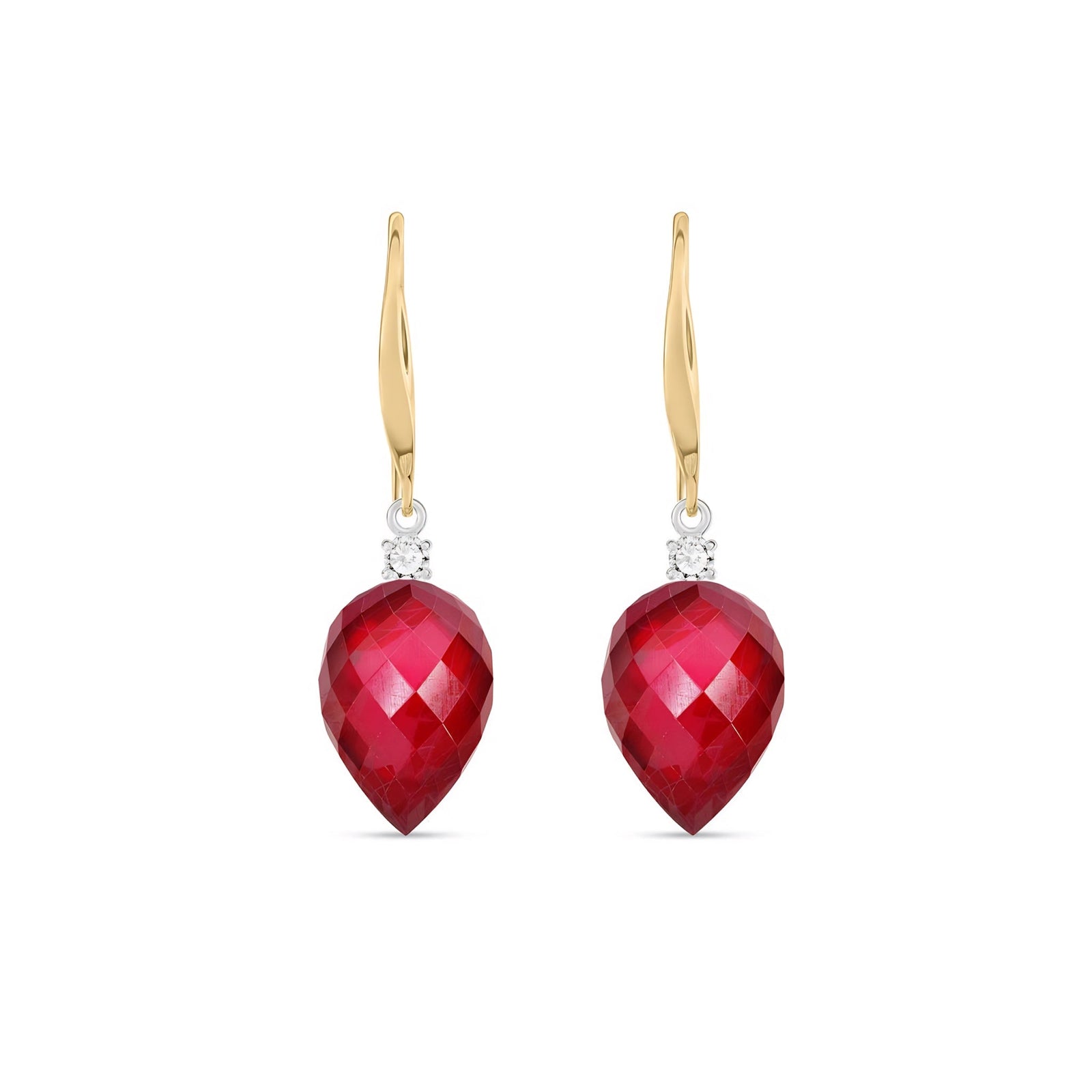 Yellow Gold Earrings Spinel 10K — Rosangela