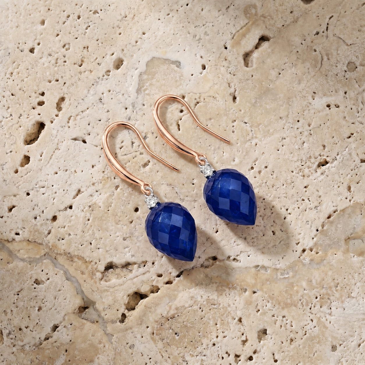 Rose Gold Earrings Ruby 10K — Rosangela
