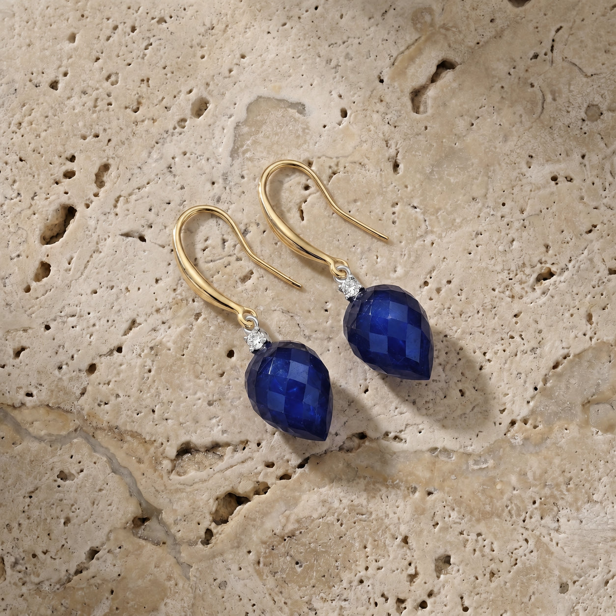 Yellow Gold Earrings Ruby 10K — Rosangela