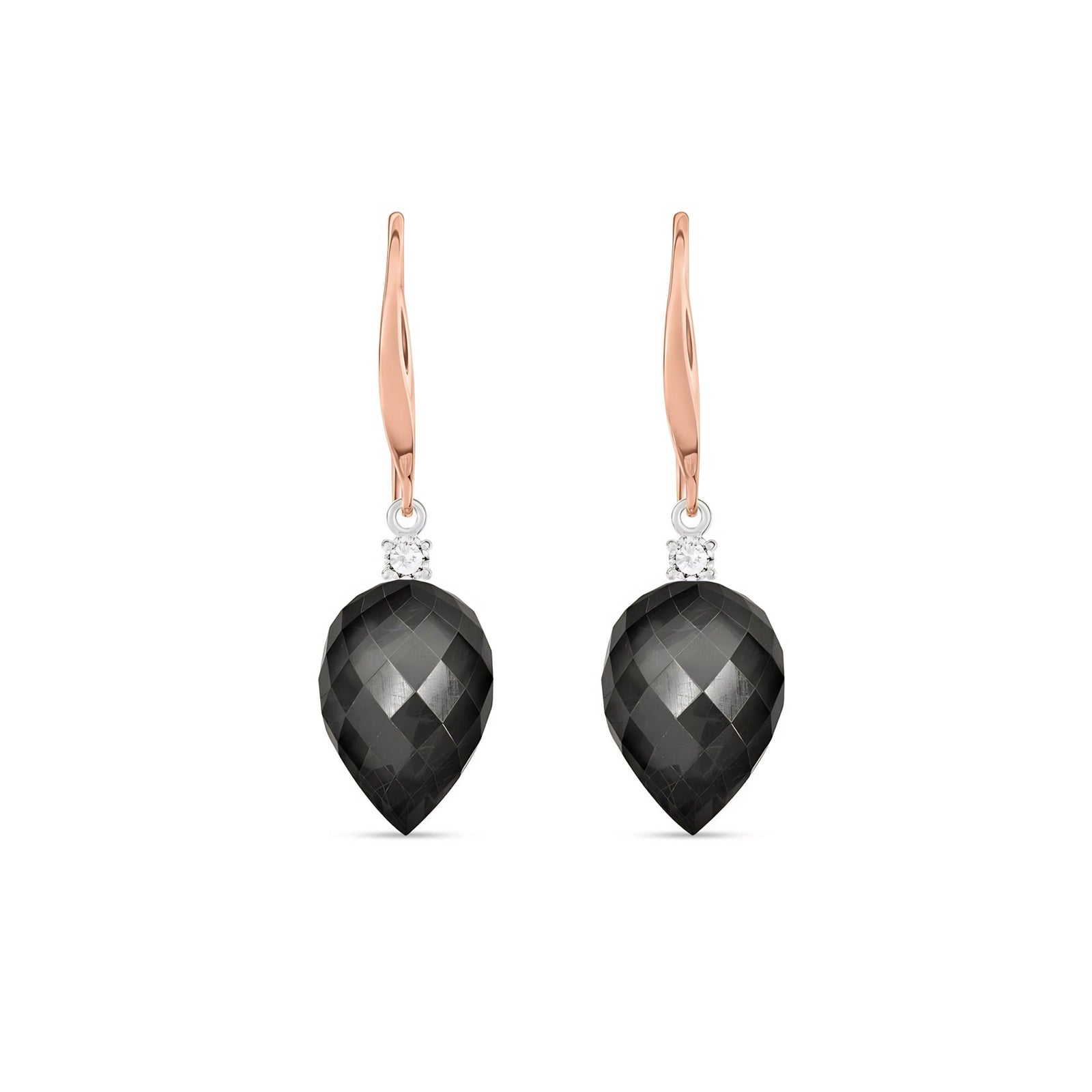 Rose Gold Earrings Sapphire 10K — Rosangela