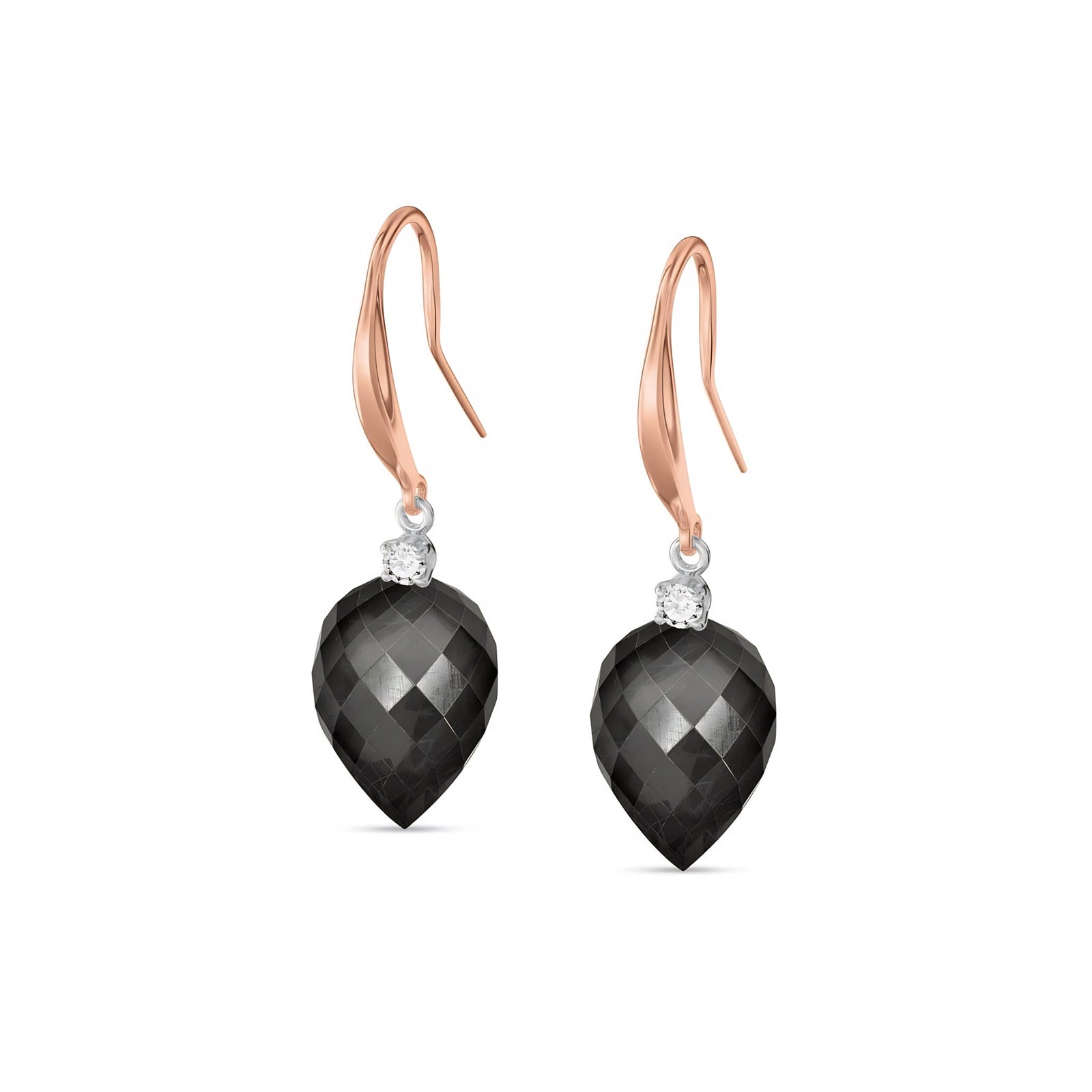 Rose Gold Earrings Sapphire 10K — Rosangela