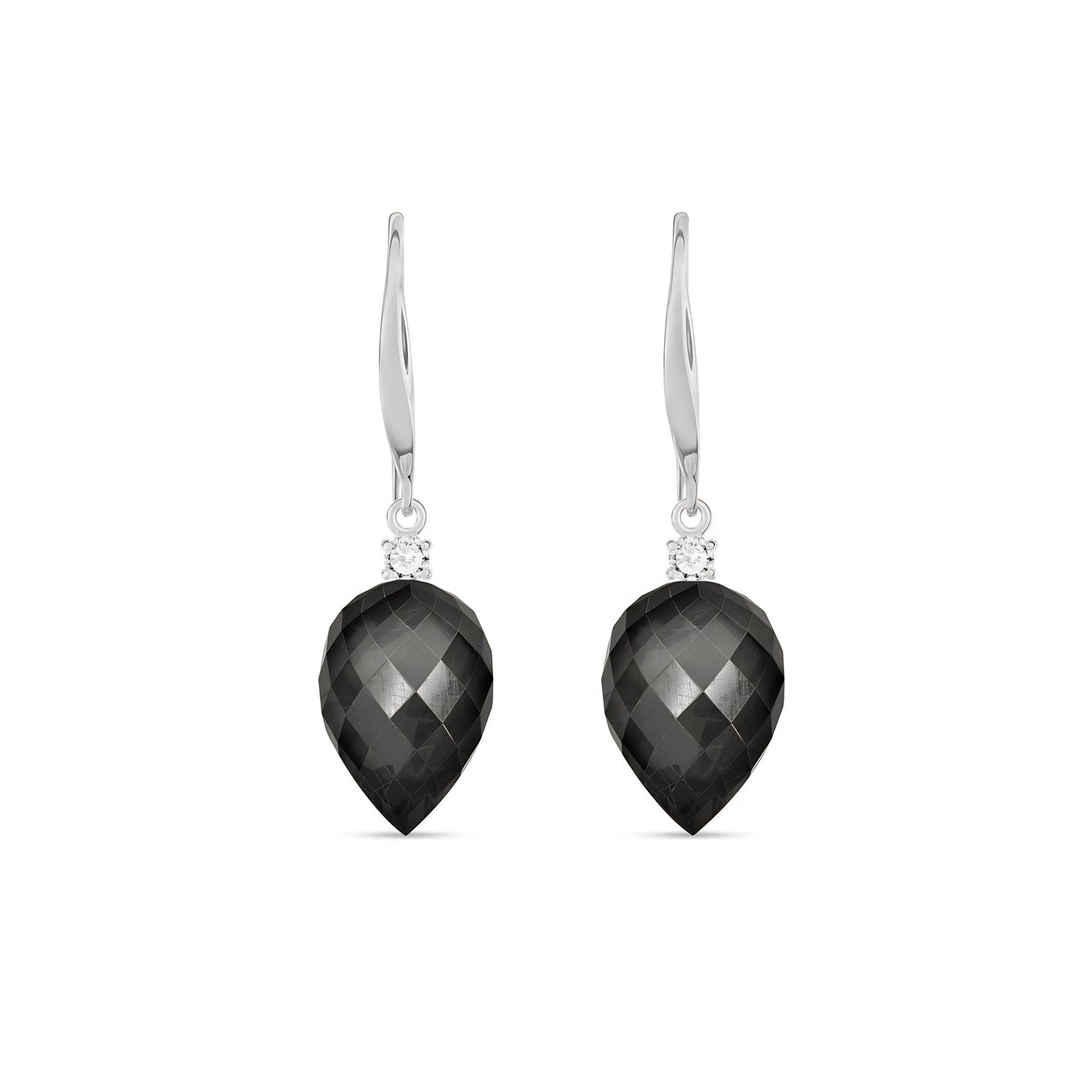 White Gold Earrings Sapphire 10K — Rosangela