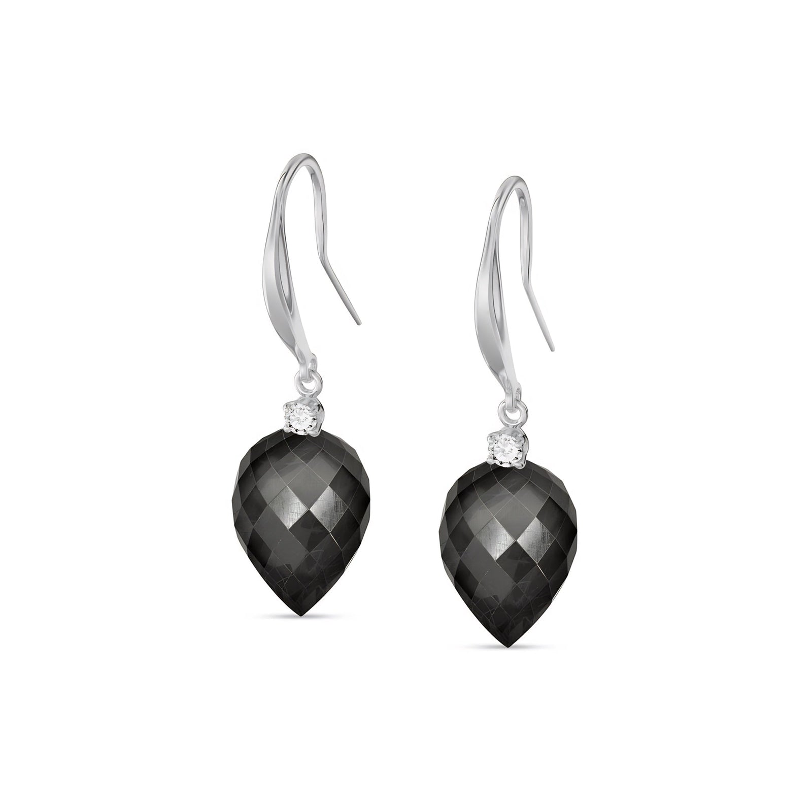 White Gold Earrings Sapphire 10K — Rosangela