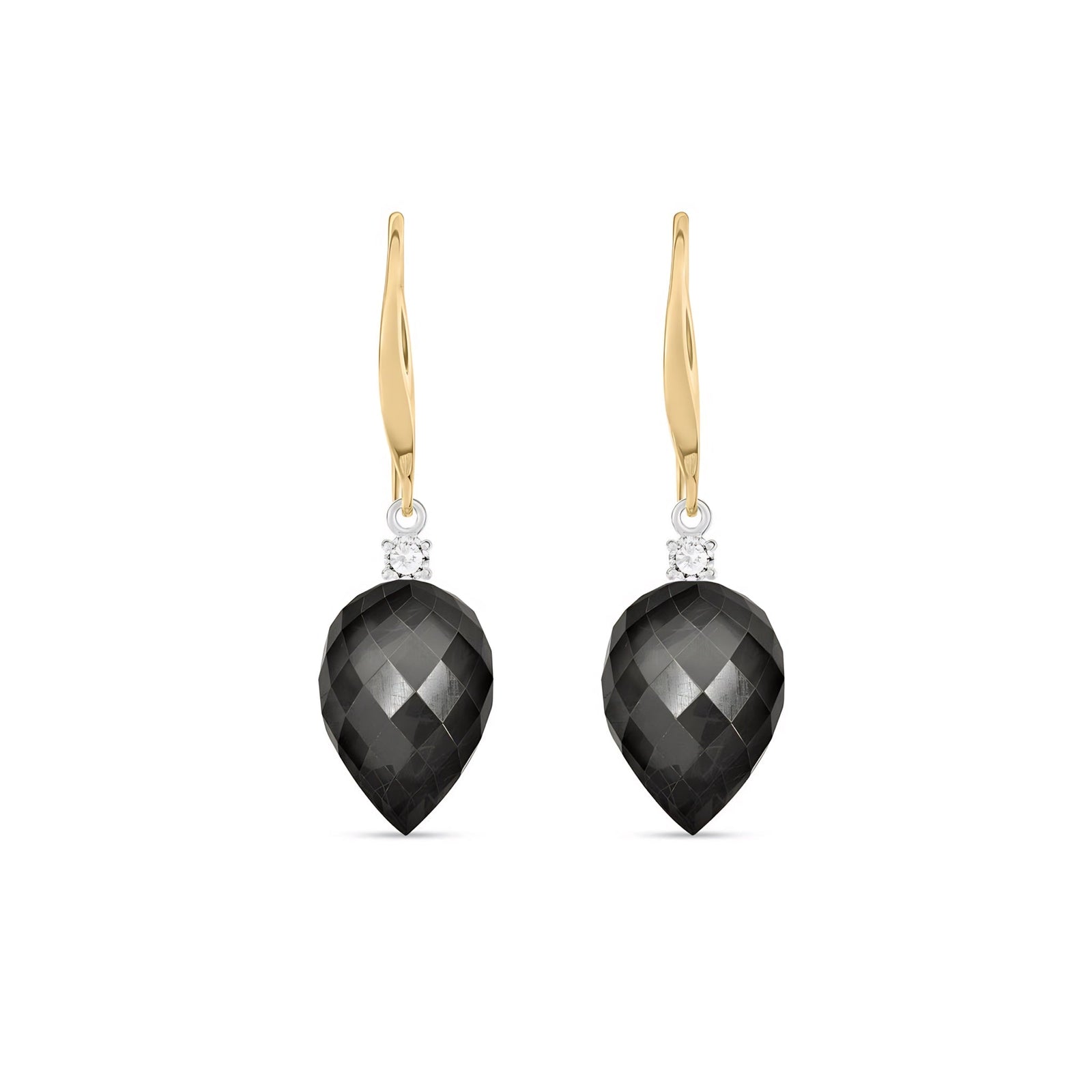 Yellow Gold Earrings Sapphire 10K — Rosangela
