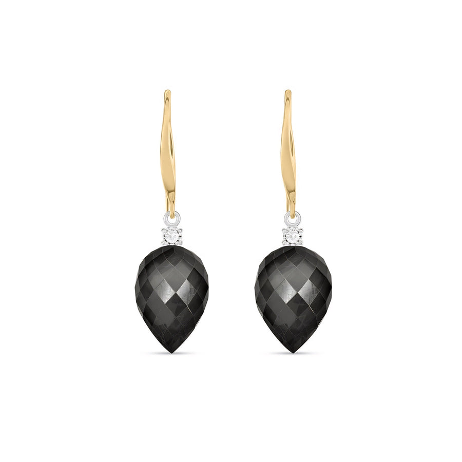 Yellow Gold Earrings Sapphire 10K — Rosangela
